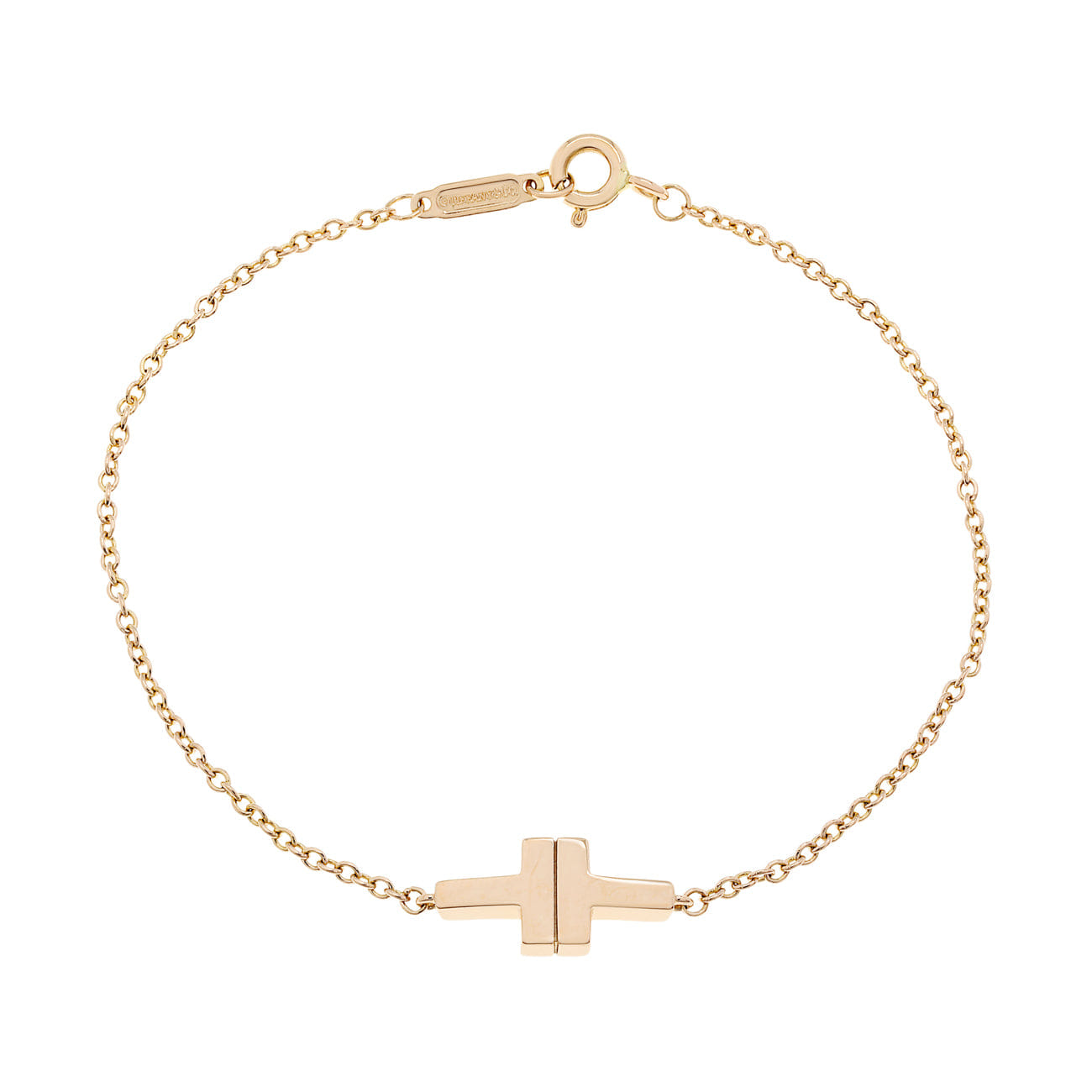 Tiffany & Co. 18K Yellow Gold T Chain Bracelet