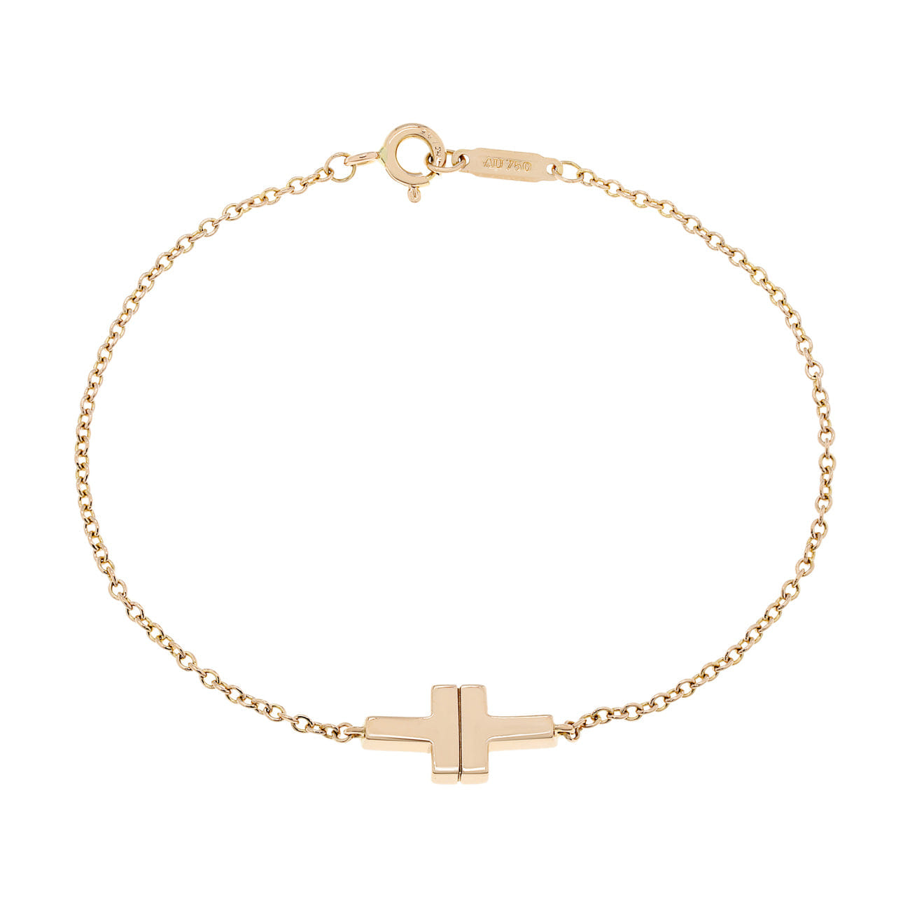 Tiffany & Co. 18K Yellow Gold T Chain Bracelet