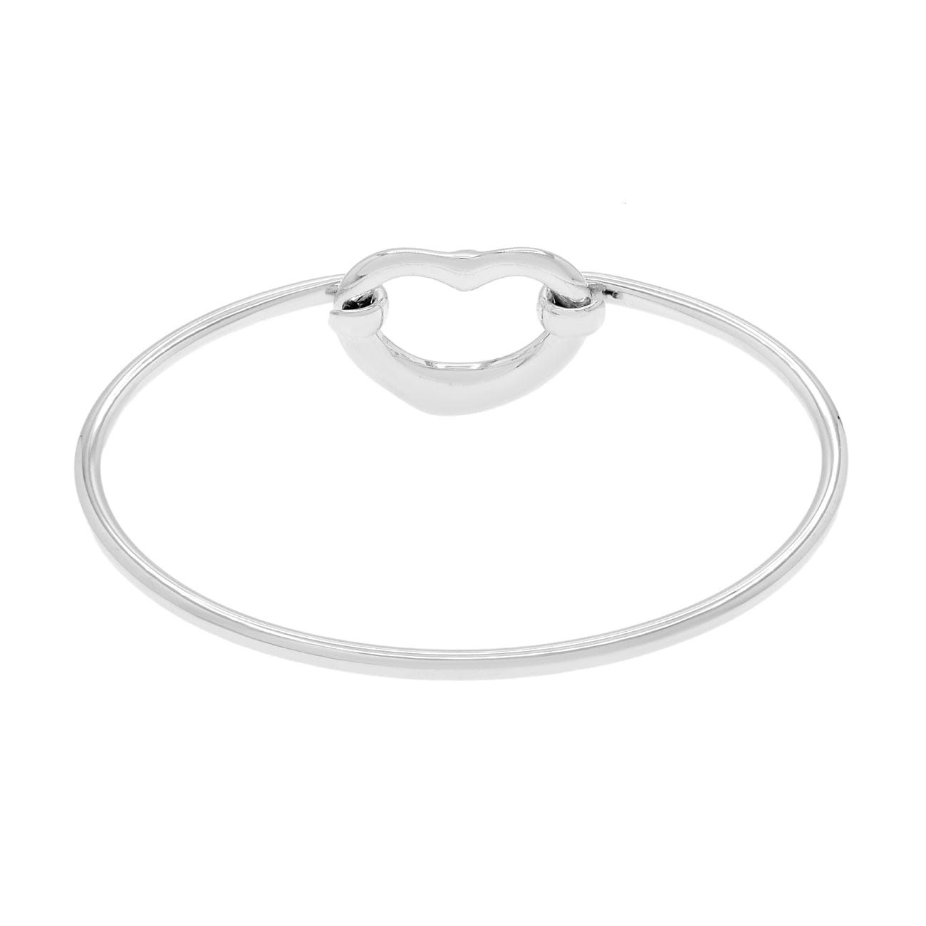 Tiffany & Co. Sterling Silver Diamond Elsa Peretti Open Heart Bangle