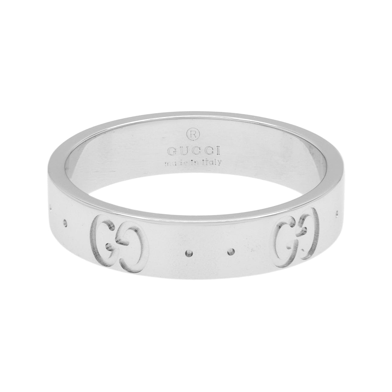 Gucci 18K White Gold Icon Band Ring