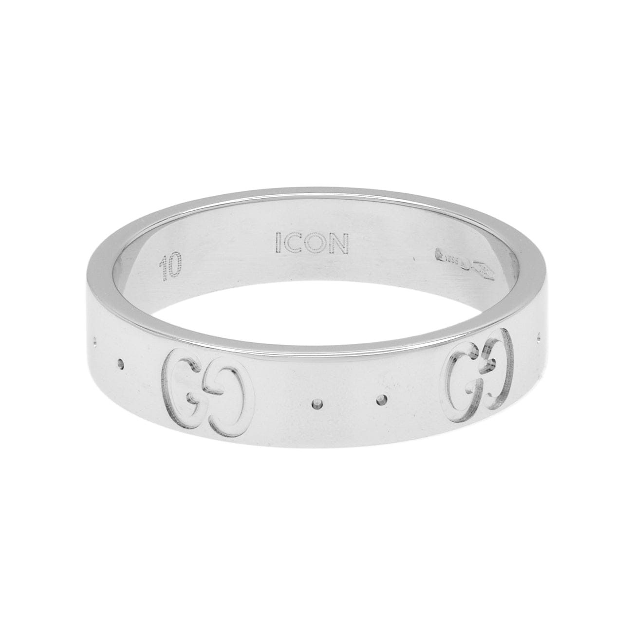 Gucci 18K White Gold Icon Band Ring