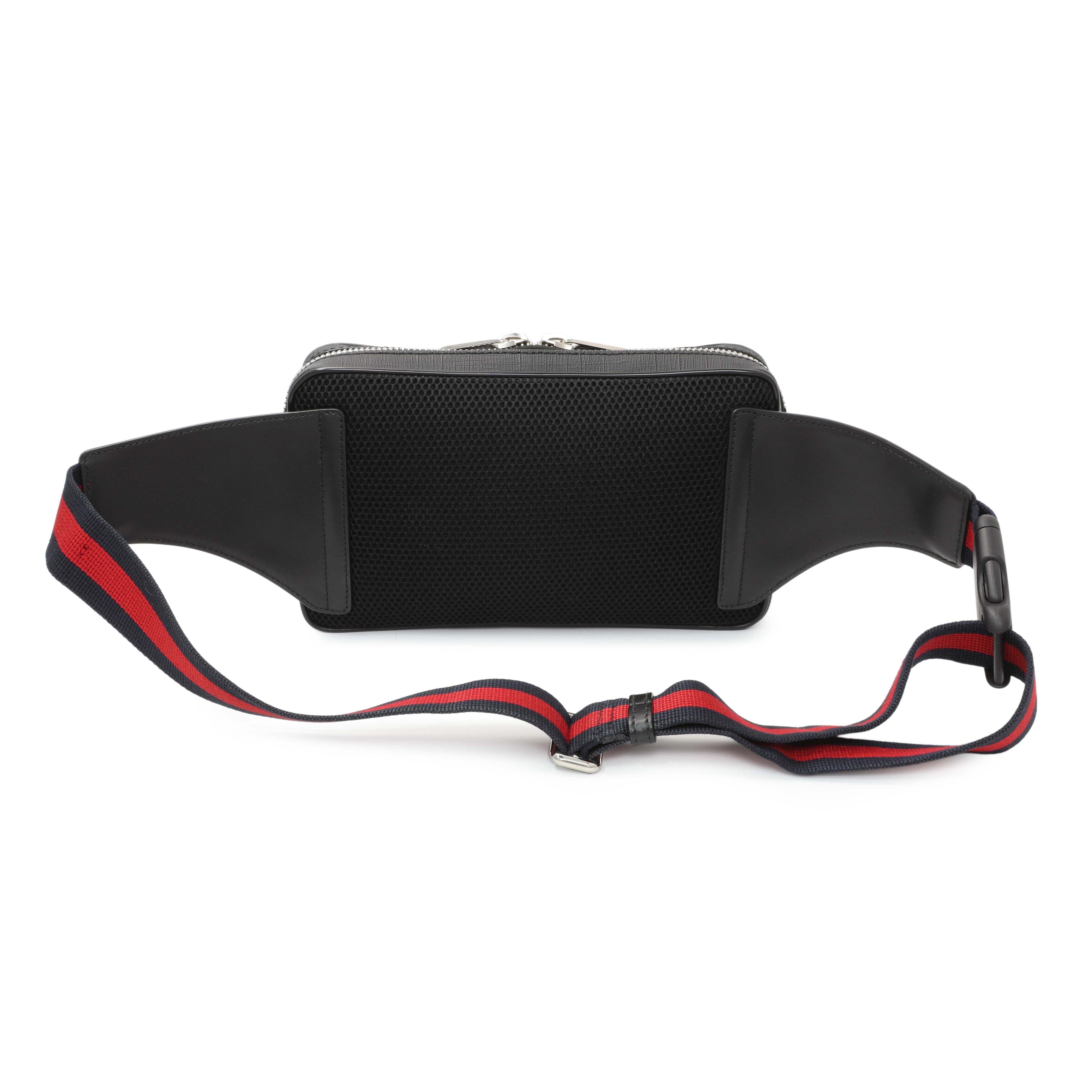 Gucci Black GG Supreme Tigers Belt Bag
