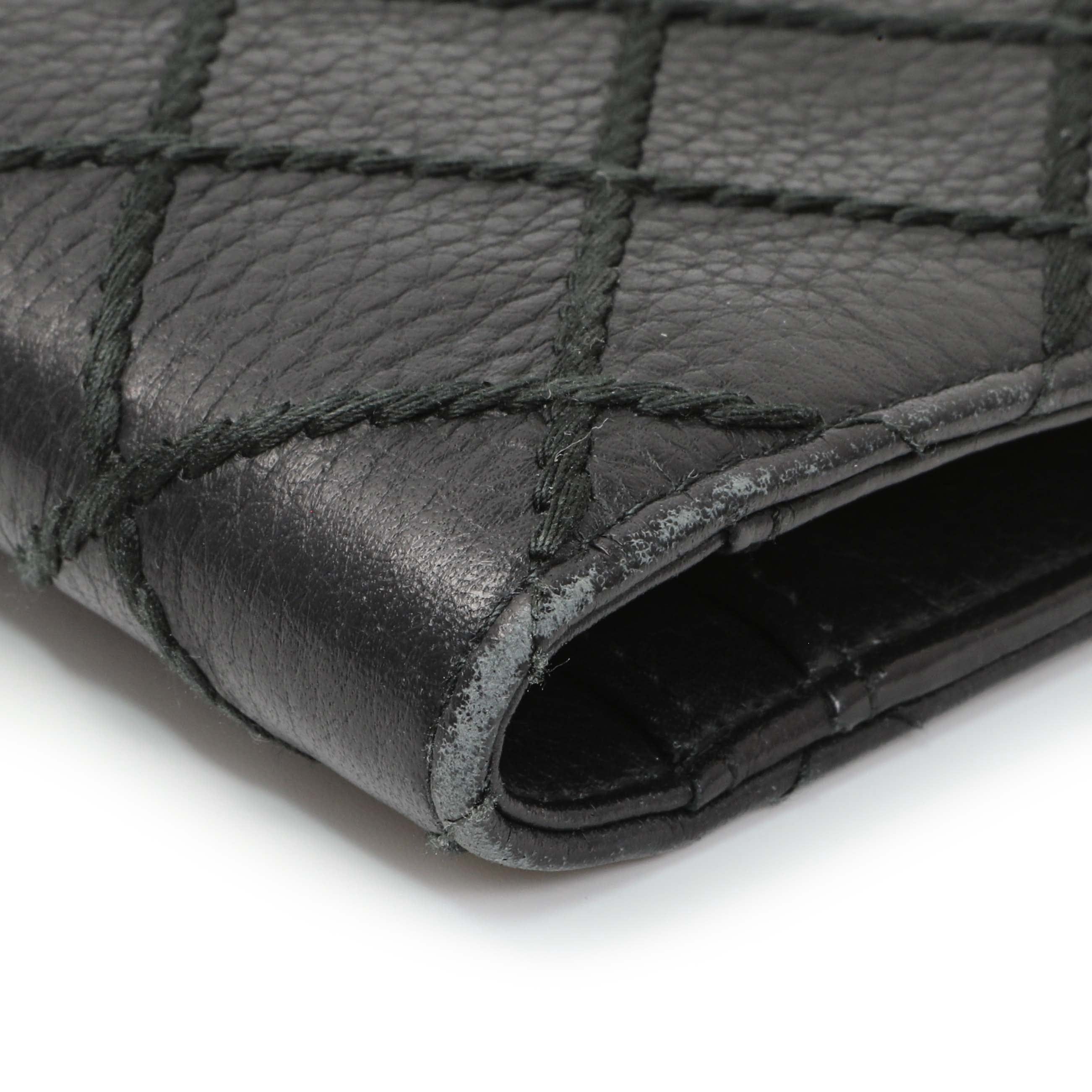 Chanel Black Calfskin Wild Stitch Wallet