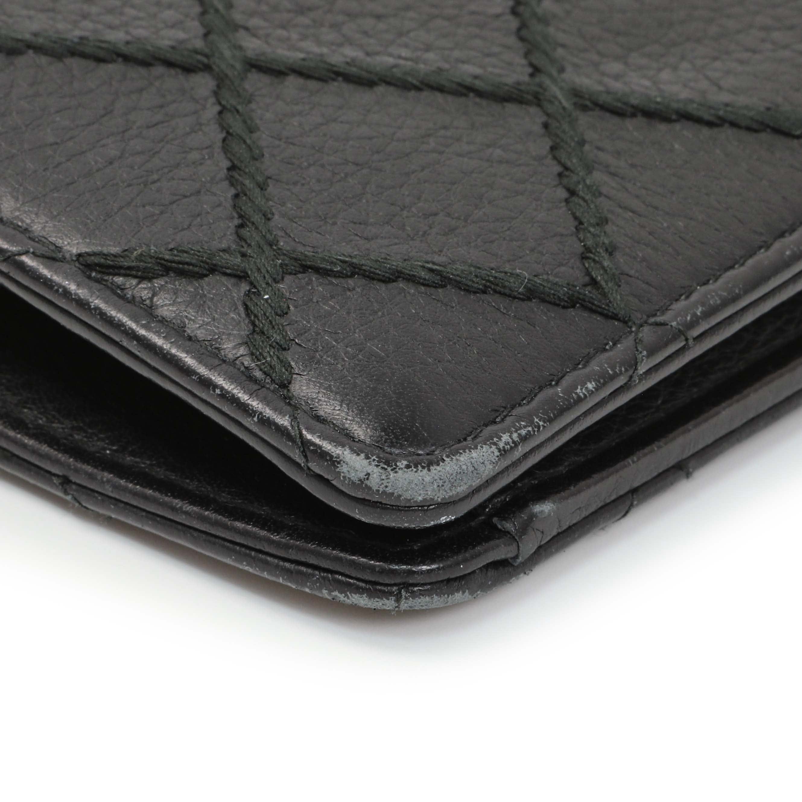 Chanel Black Calfskin Wild Stitch Wallet