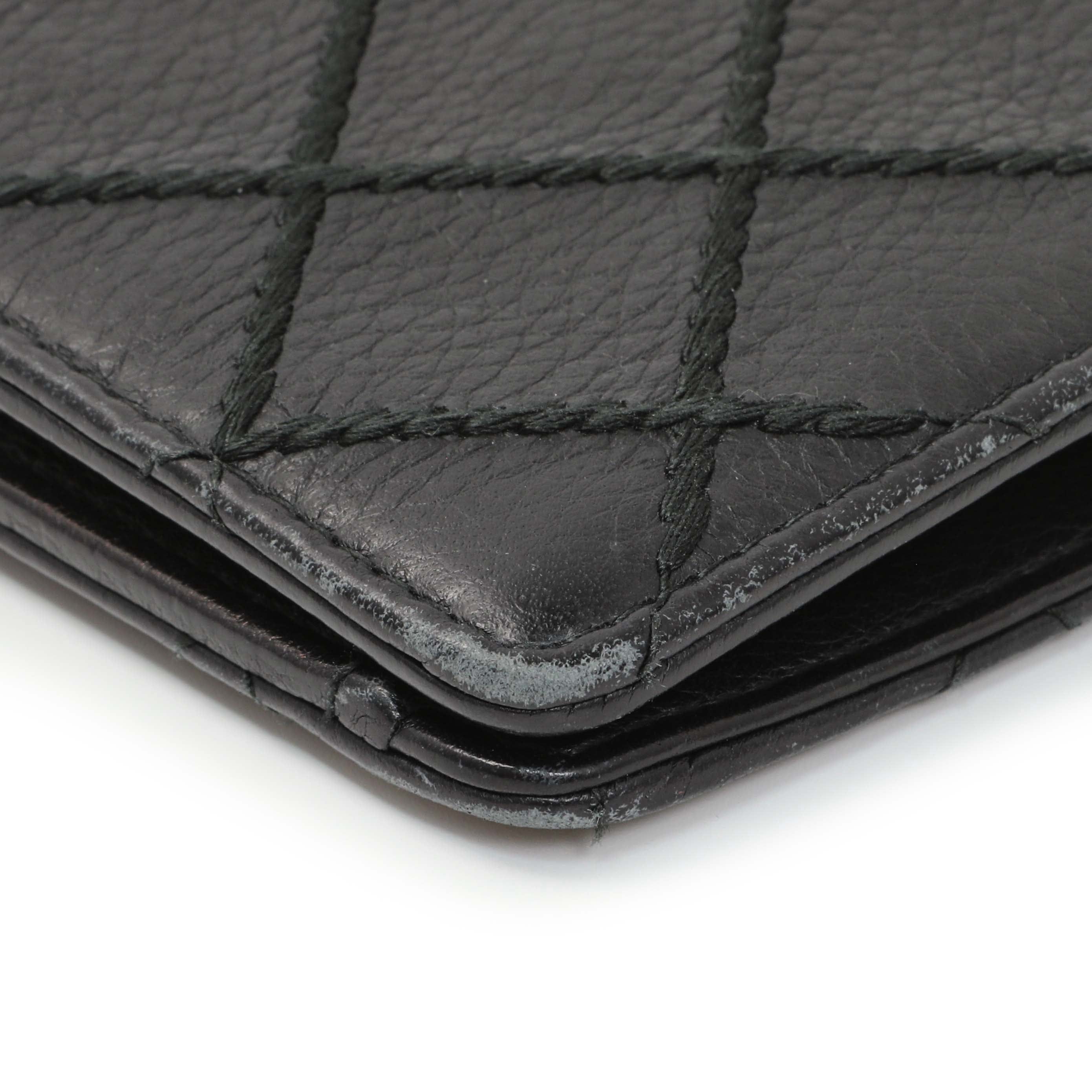 Chanel Black Calfskin Wild Stitch Wallet