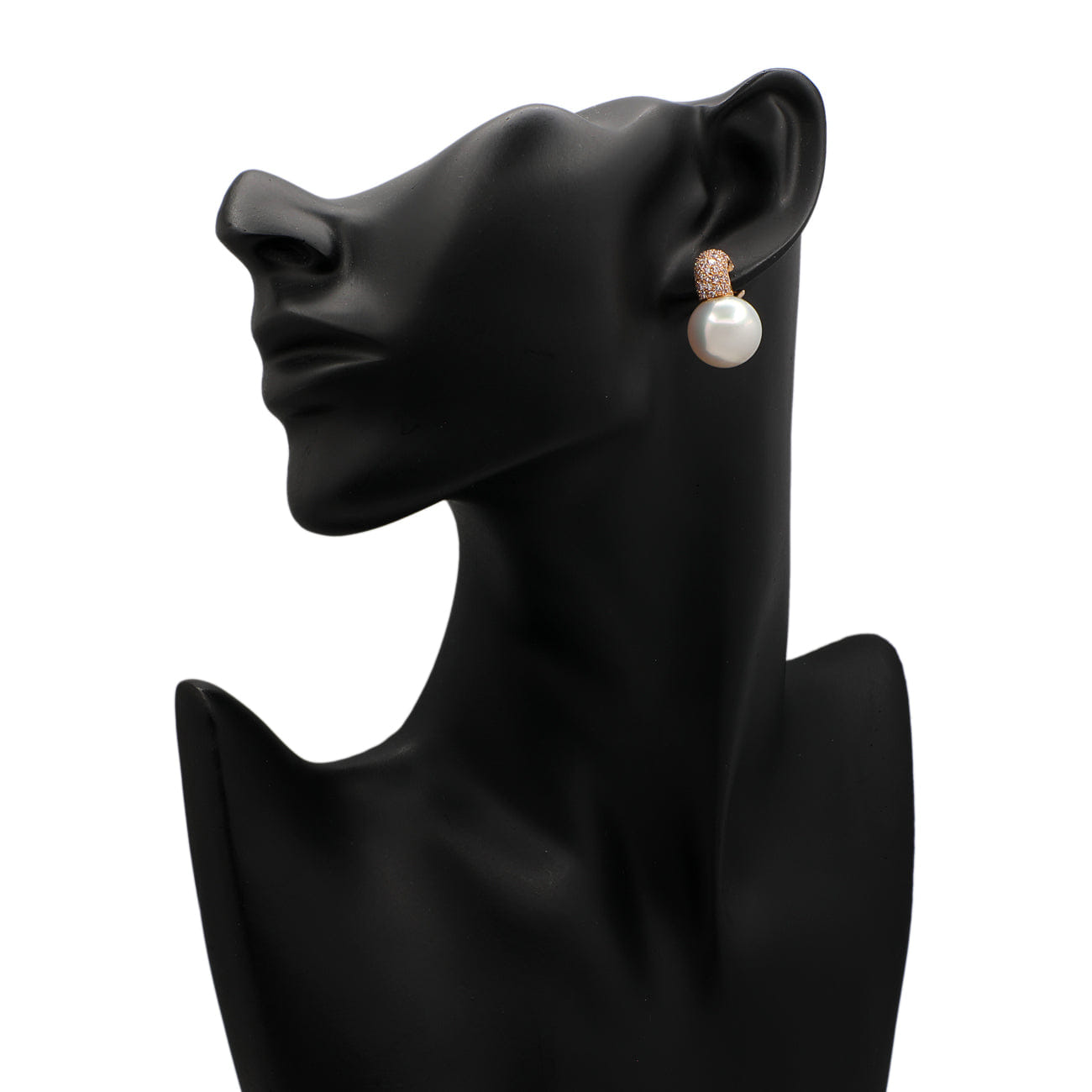 Mikimoto 18K Rose Gold South Sea Pearl Pink Diamond Earrings