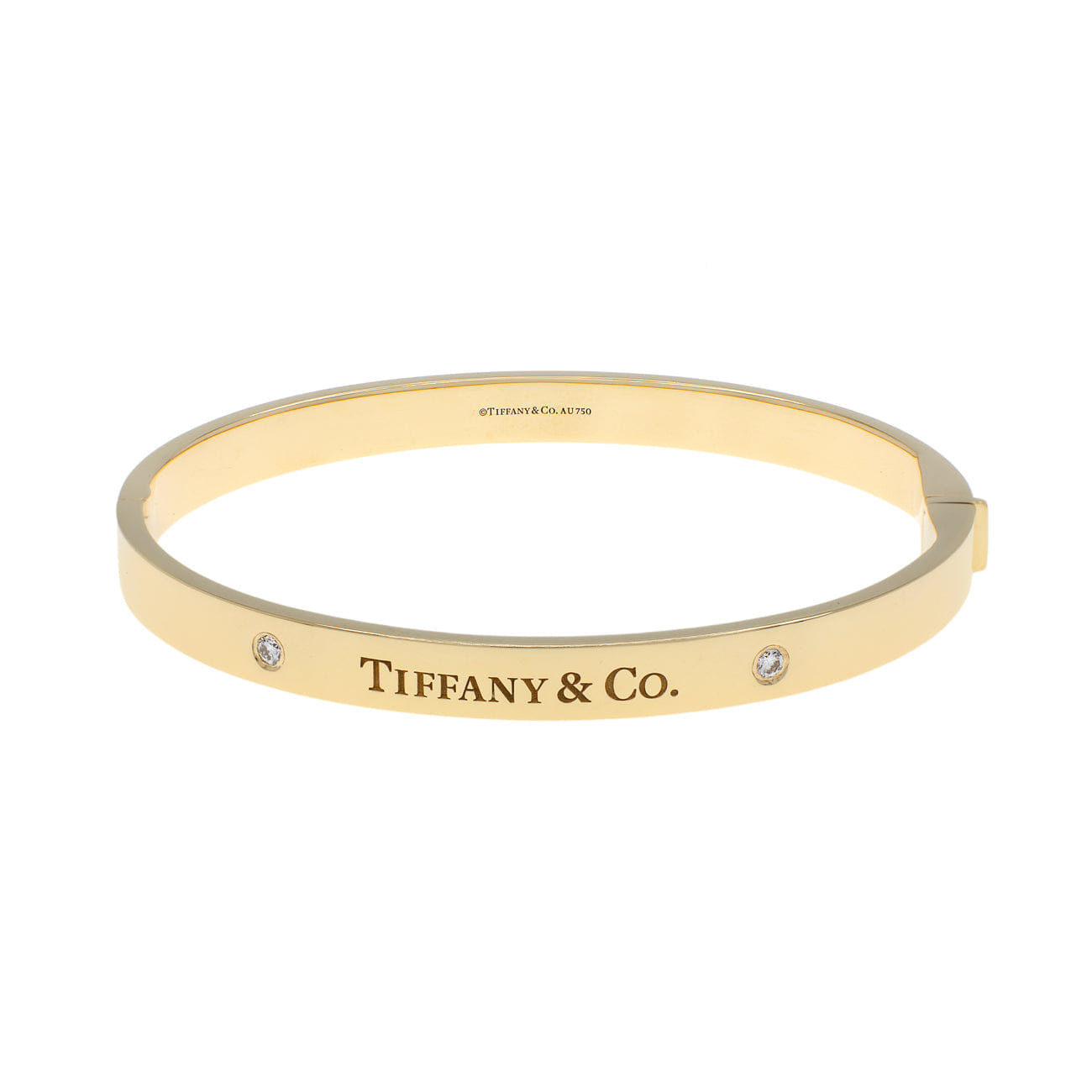 Tiffany & Co. 18K Yellow Gold Diamond Hinged Bangle