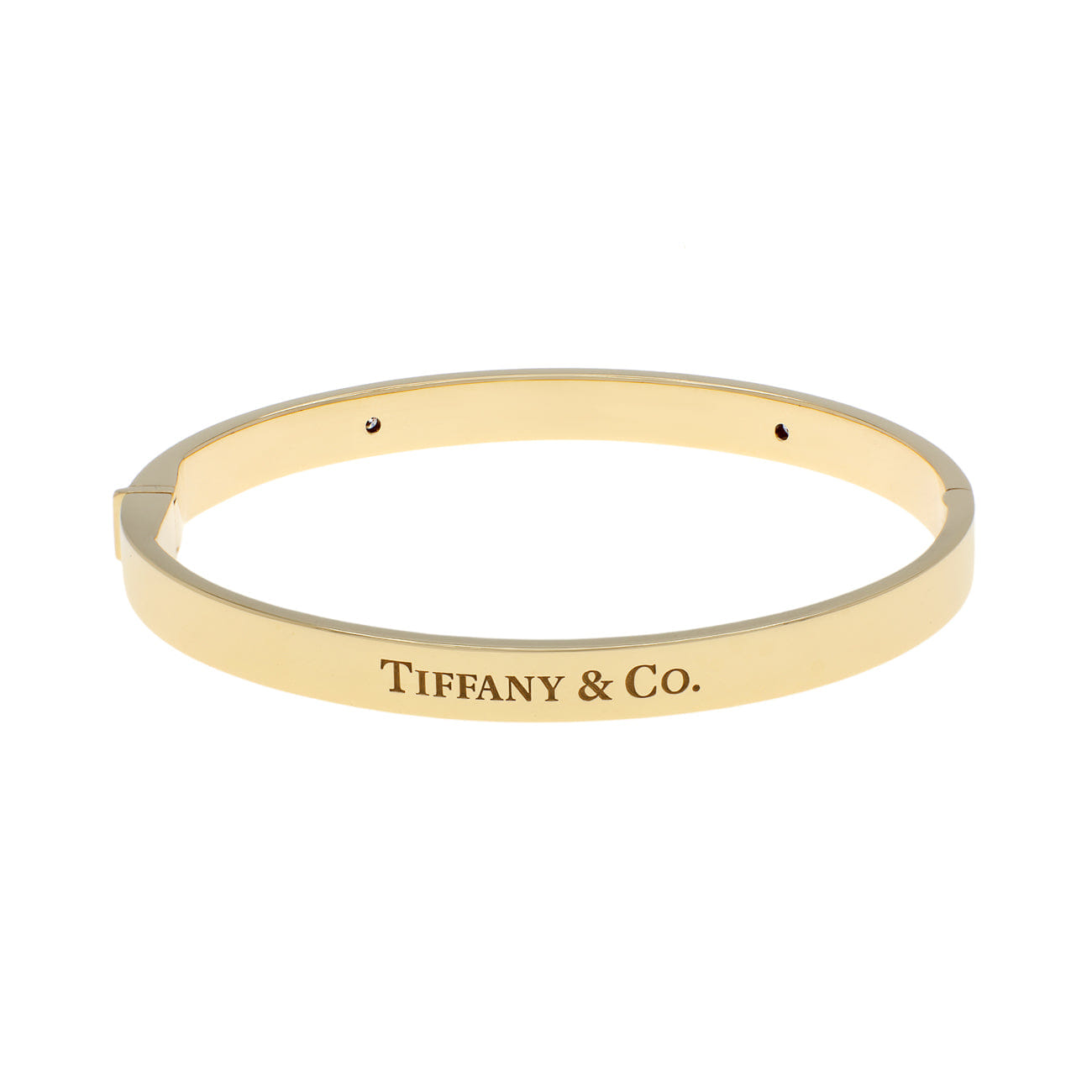 Tiffany & Co. 18K Yellow Gold Diamond Hinged Bangle