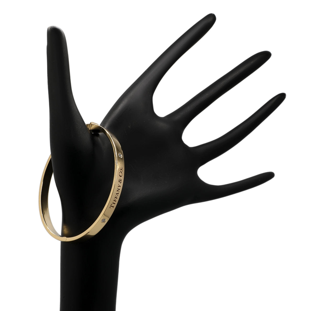 Tiffany & Co. 18K Yellow Gold Diamond Hinged Bangle