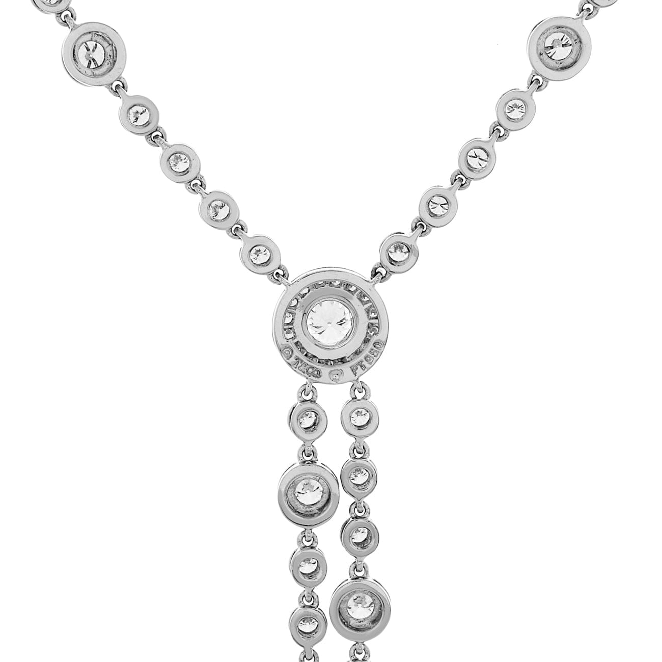 Tiffany & Co. Platinum Diamond Circlet Double Drop Necklace