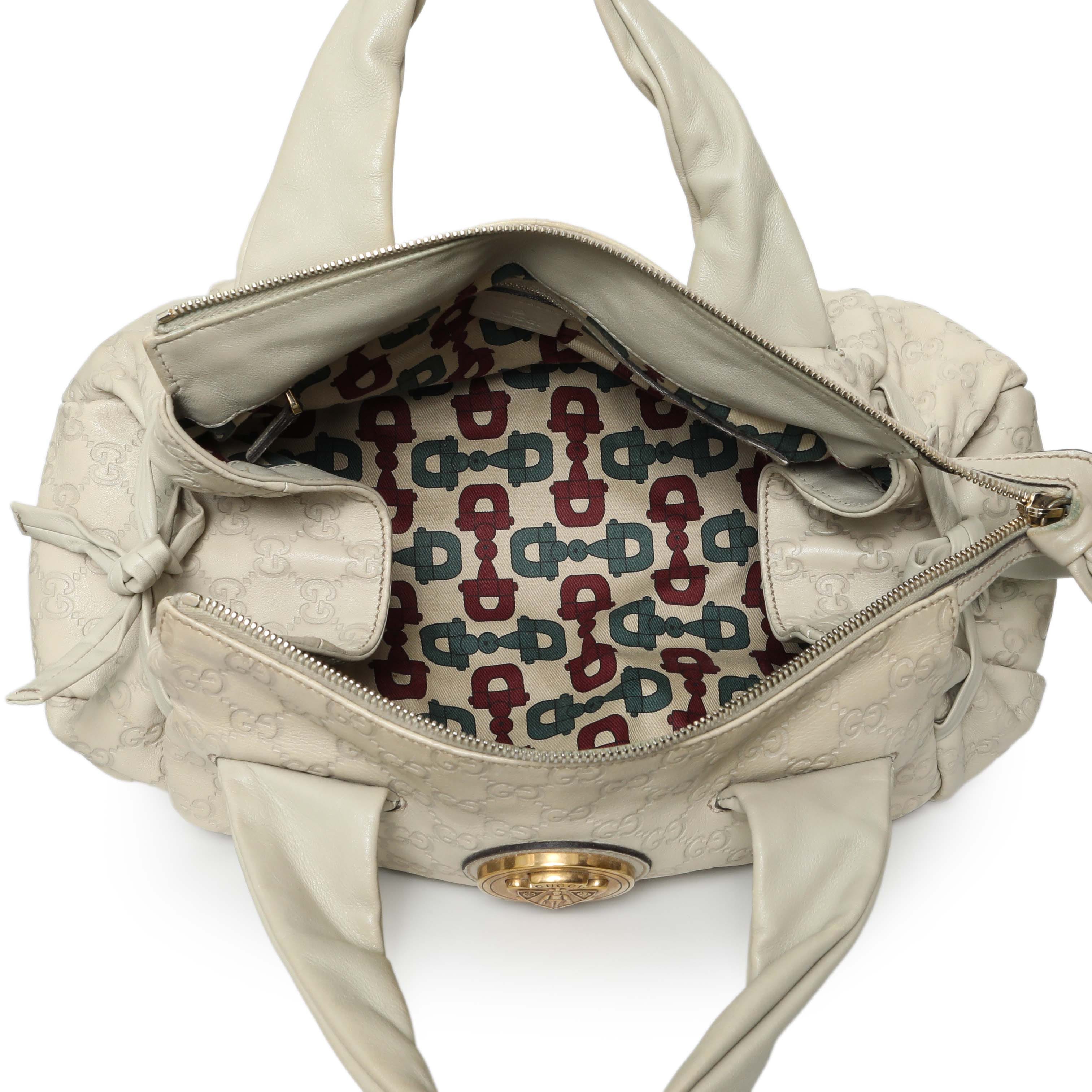 Gucci Guccissima Cream Hysteria Handbag