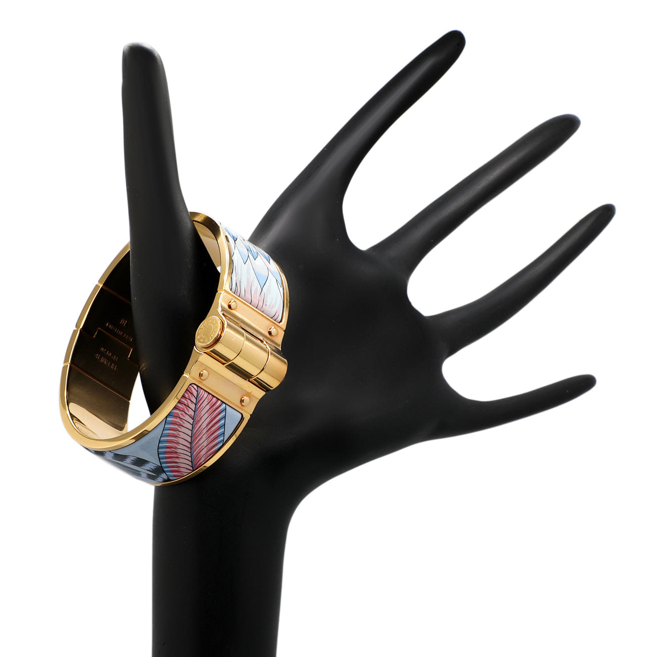 Hermes Enamel Charniere Savana Dance Wide Hinged Bracelet