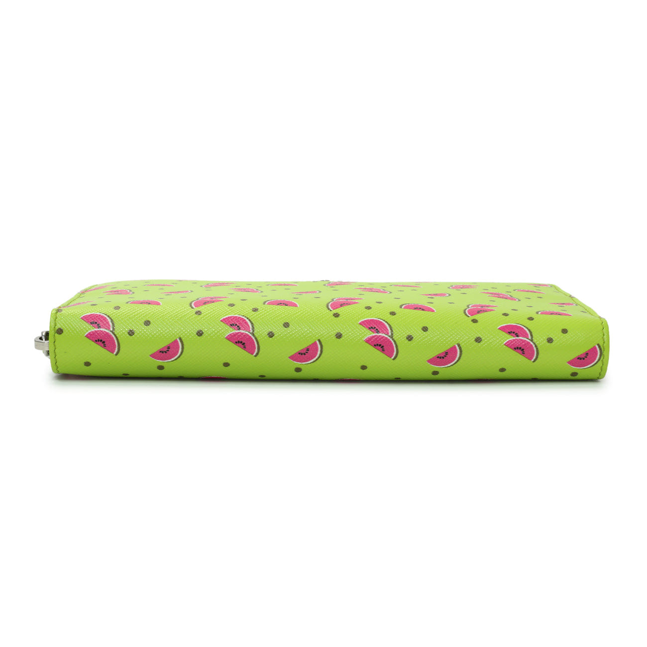 Prada Watermelon Print Saffiano Zip Around Wallet