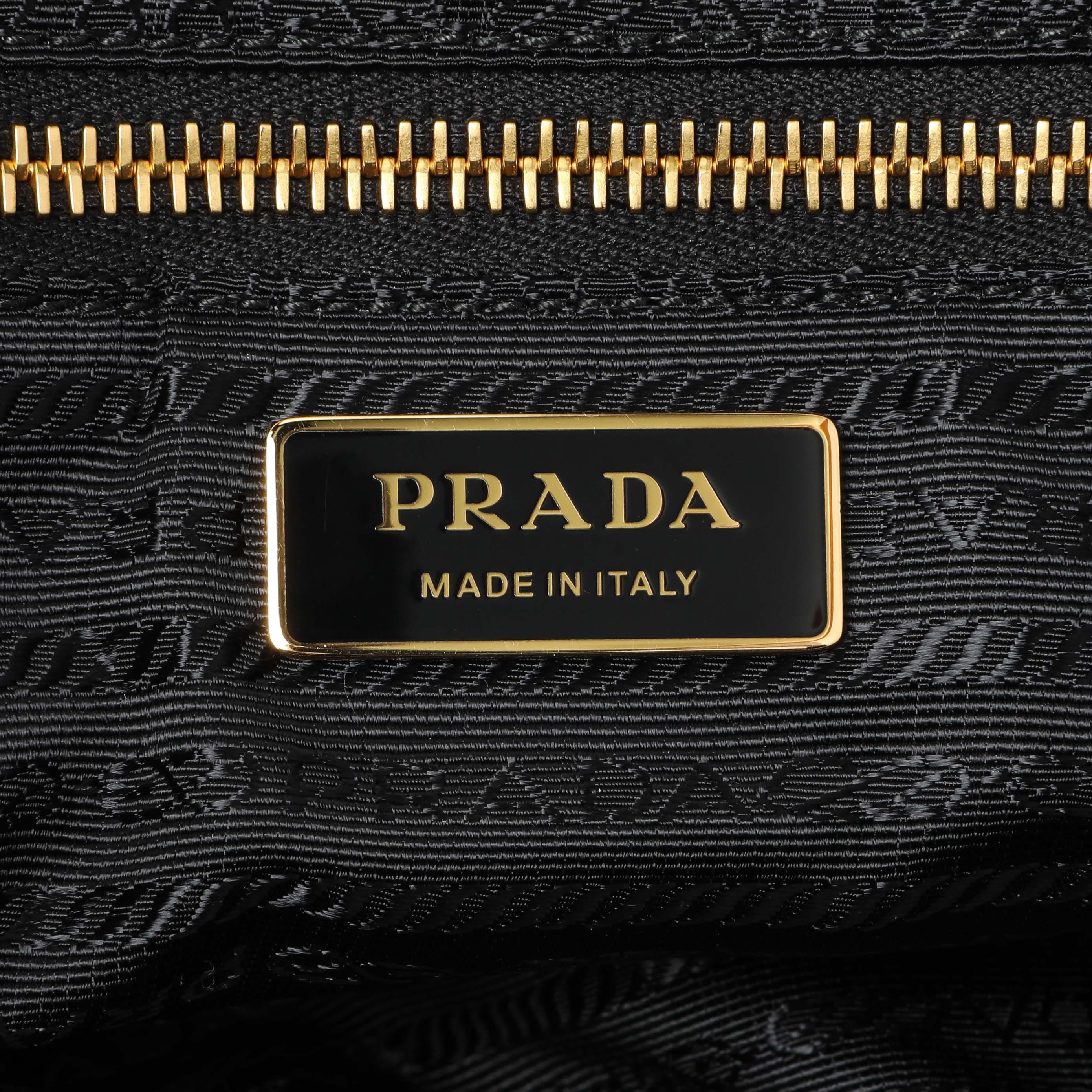 Prada Black Re-Nylon Triangle Stitched Re-Edition 1995 Chaine Large Shoulder Bag