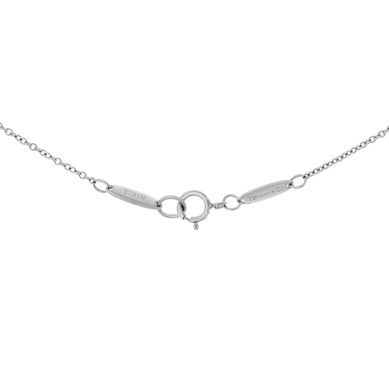 Tiffany & Co. Platinum Diamond 22mm Open Heart Pendant Necklace