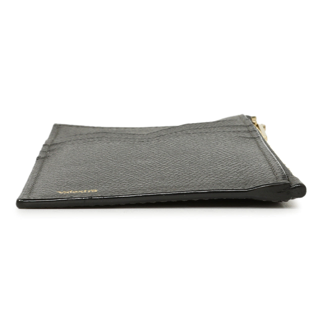 Valexta Valextra Grey Calfskin Card Holder With Zip