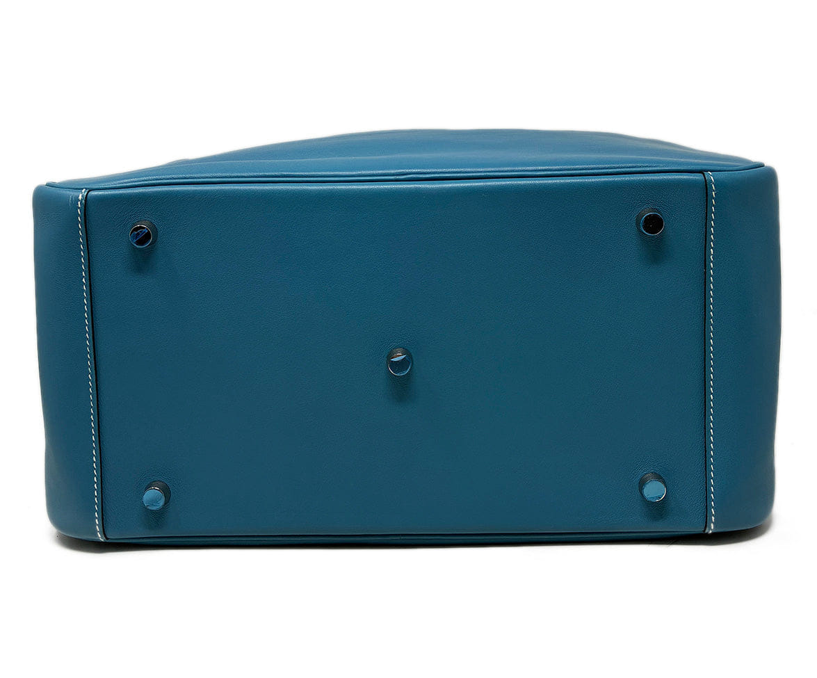 Hermes Lindy 34 Bleu Jean Handbag
