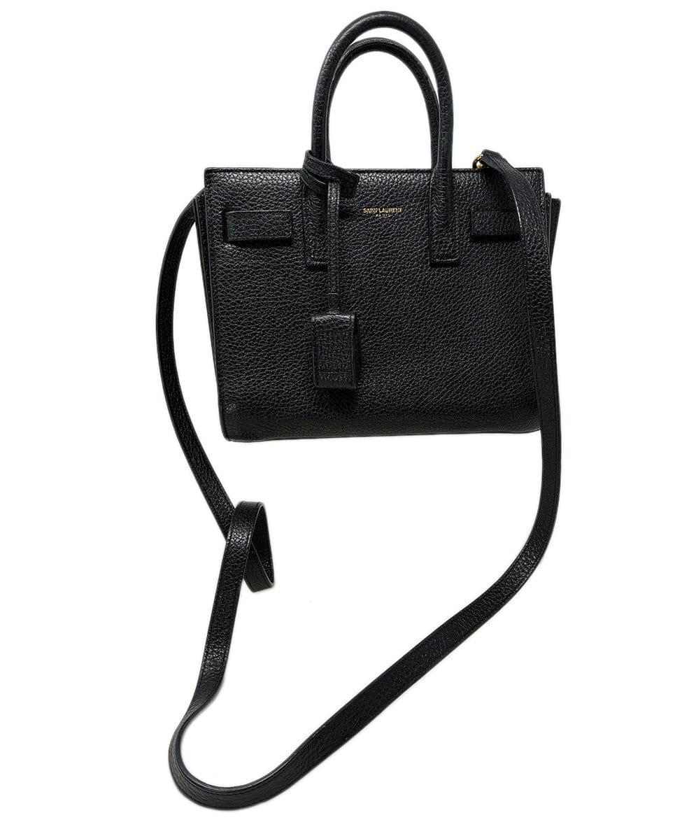 Saint Laurent Sac de Jour Nano in Black Leather Handbag