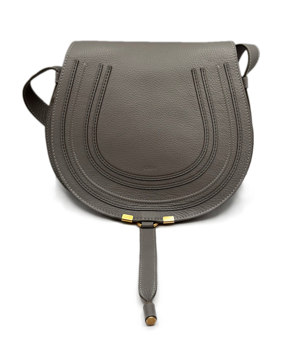 Chloe Marcie Medium Grey Leather Handbag