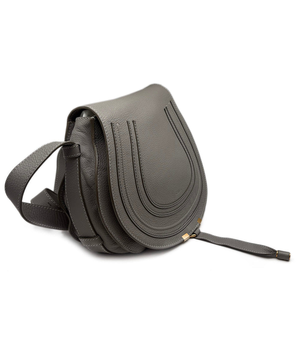 Chloe Marcie Medium Grey Leather Handbag