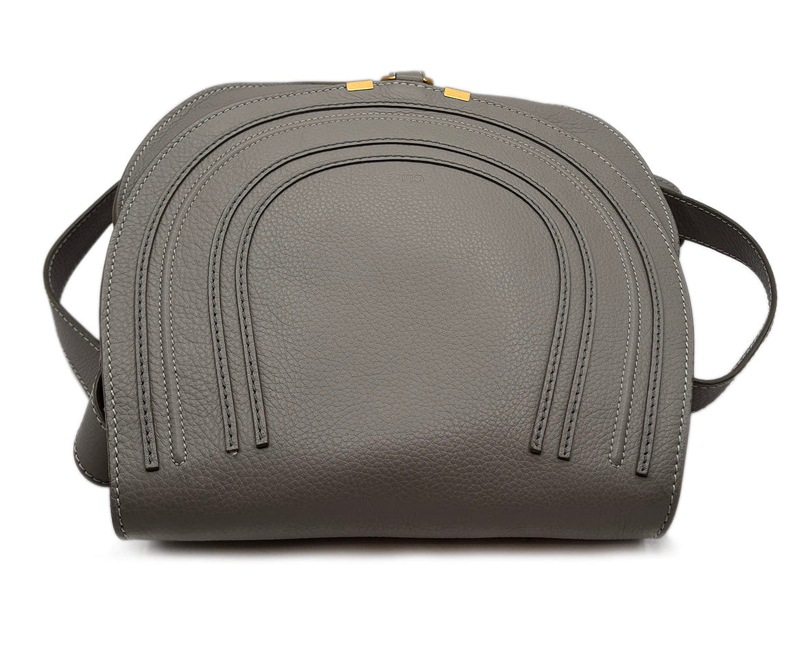 Chloe Marcie Medium Grey Leather Handbag
