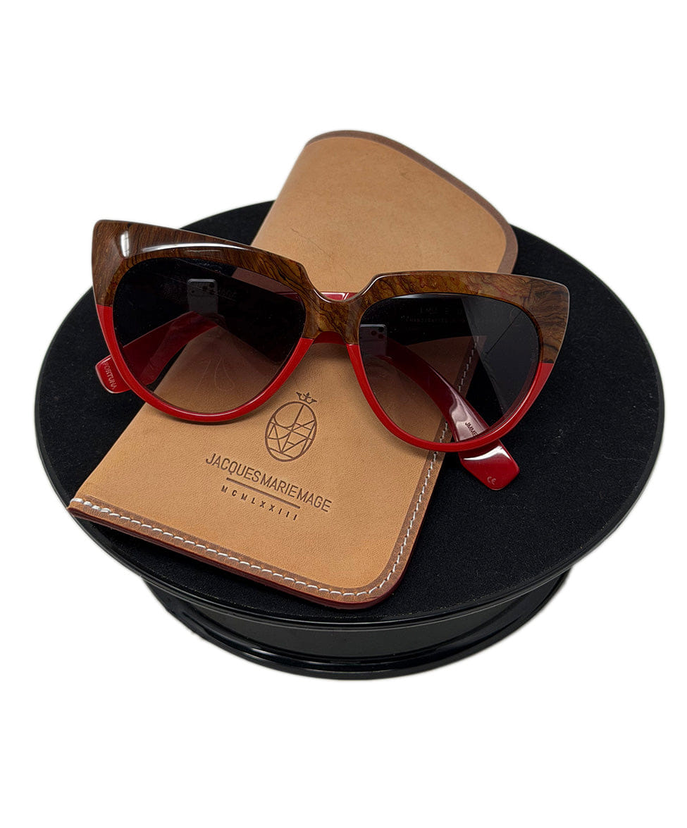 Jacques Marie Mage Red and Brown Vanguard Collection Sunglasses