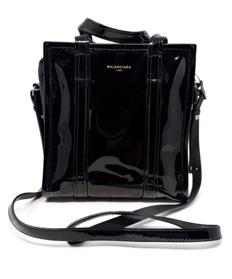 Balenciaga Bazar Black Patent Leather Handbag