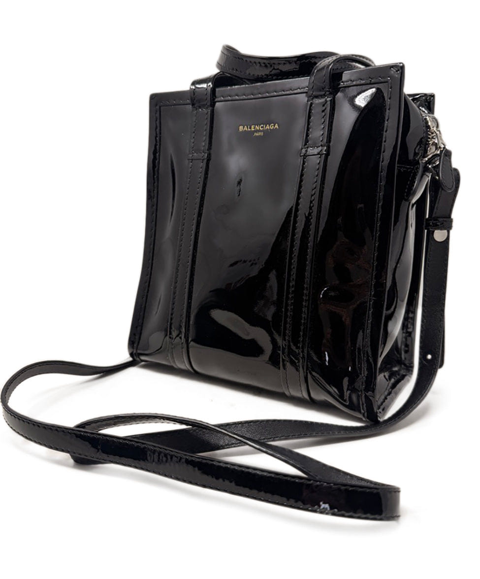 Balenciaga Bazar Black Patent Leather Handbag