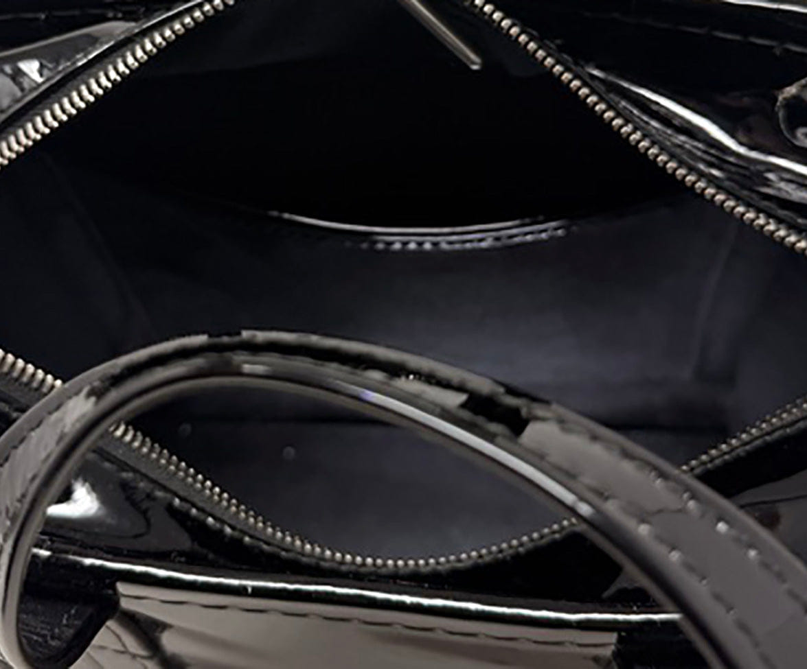 Balenciaga Bazar Black Patent Leather Handbag