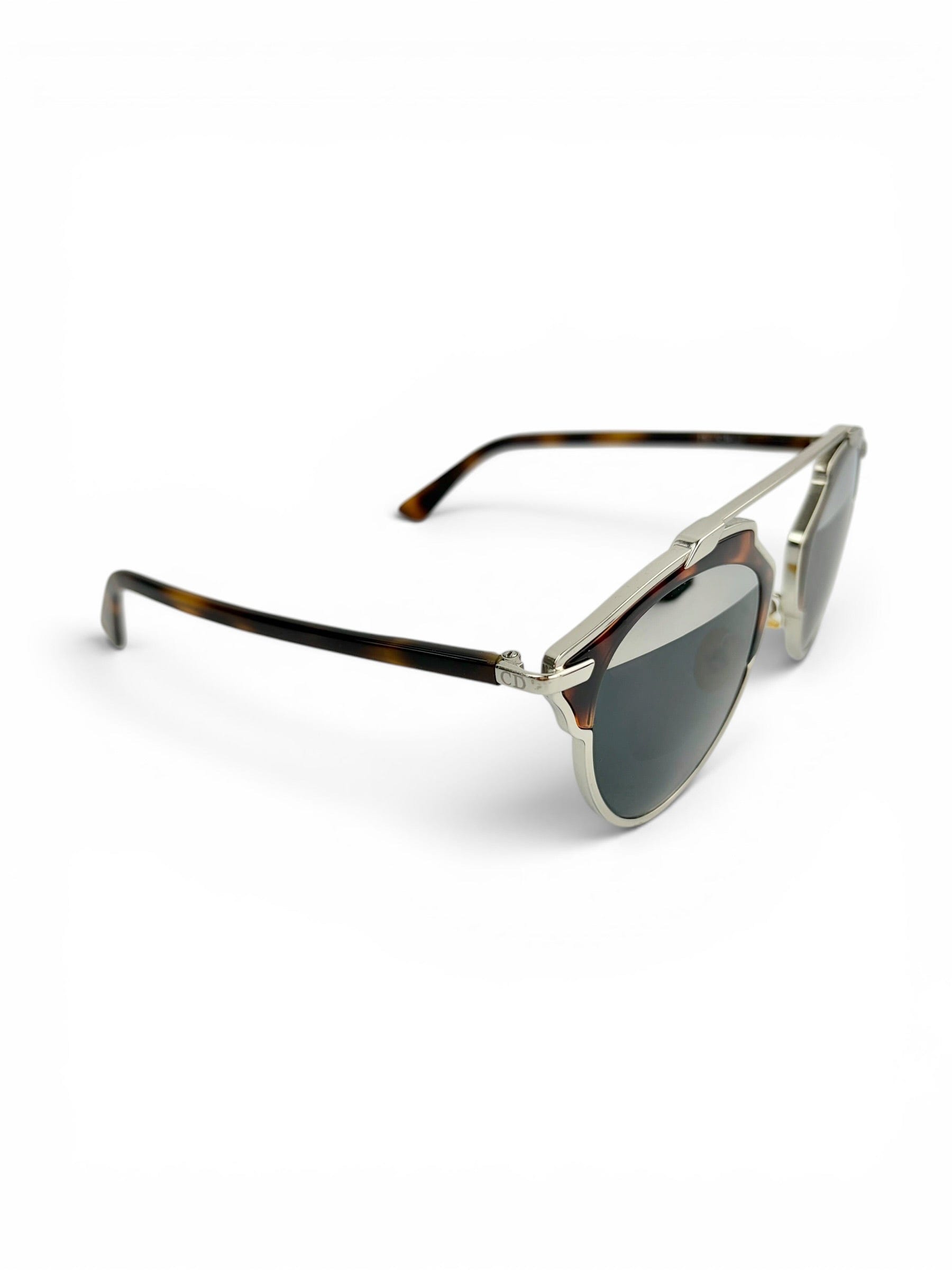 Christian Dior Tortoise Shell & Silver SoReal Sunglasses