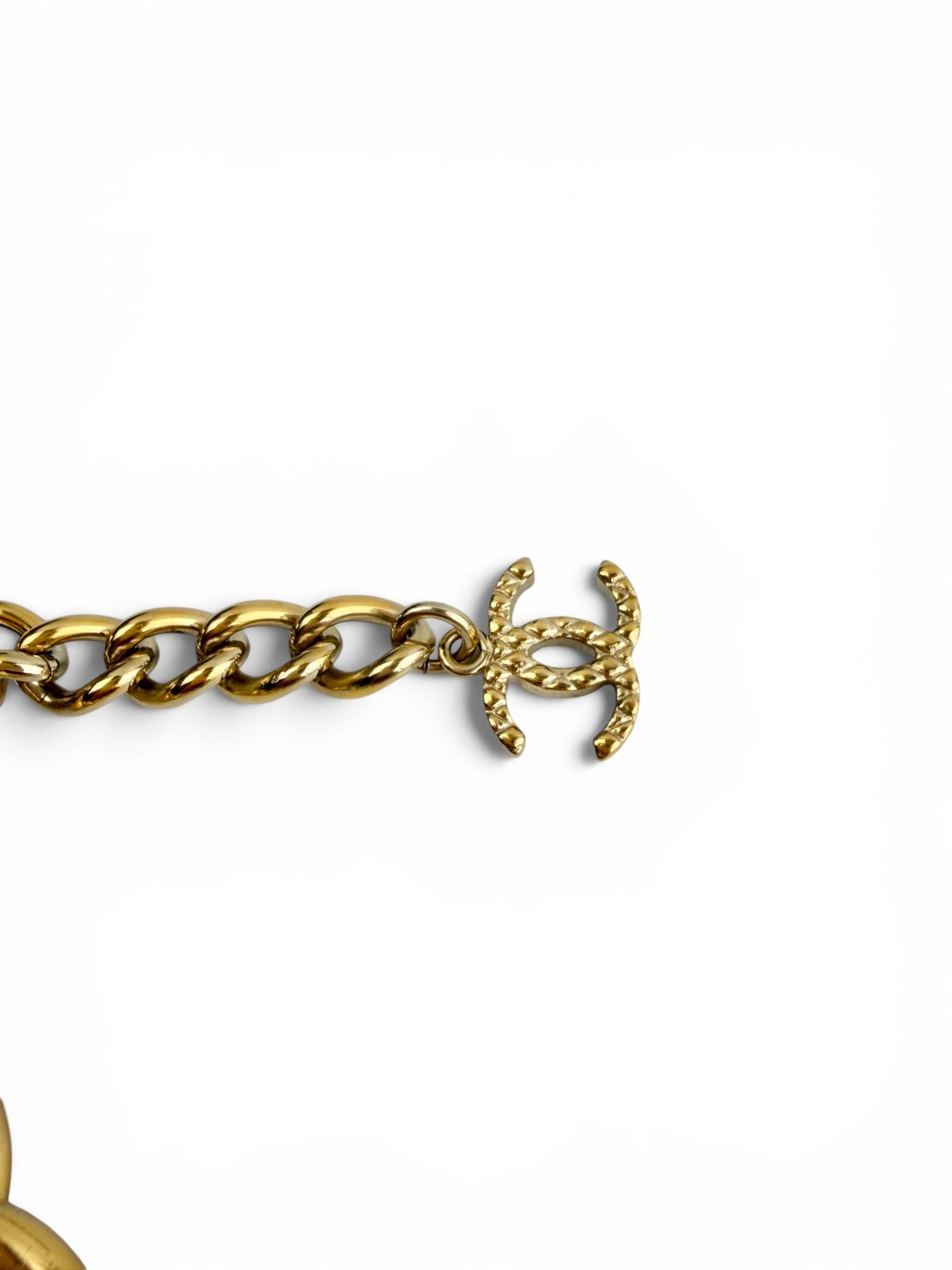 Chanel Gold Tone and Crystal Bracelet