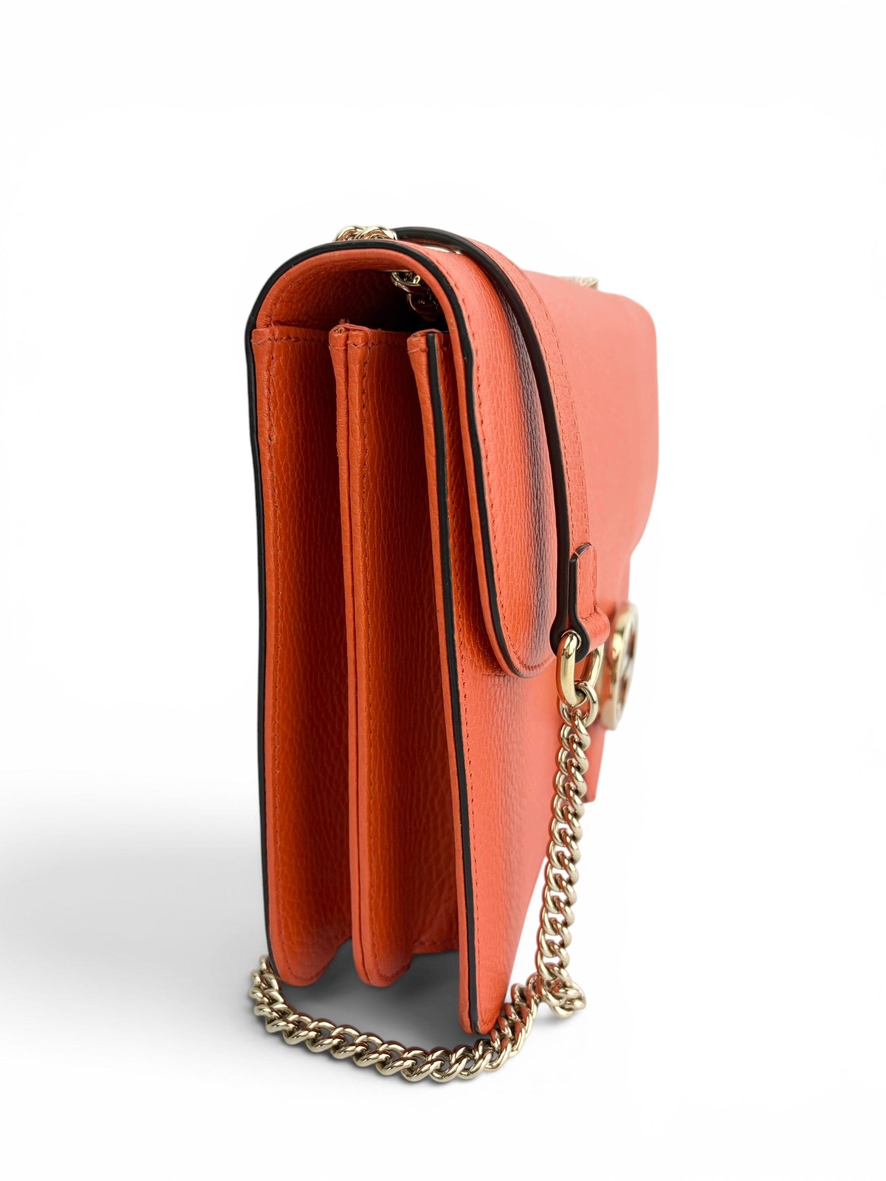 Gucci Orange Leather Interlocking G Shoulder Bag