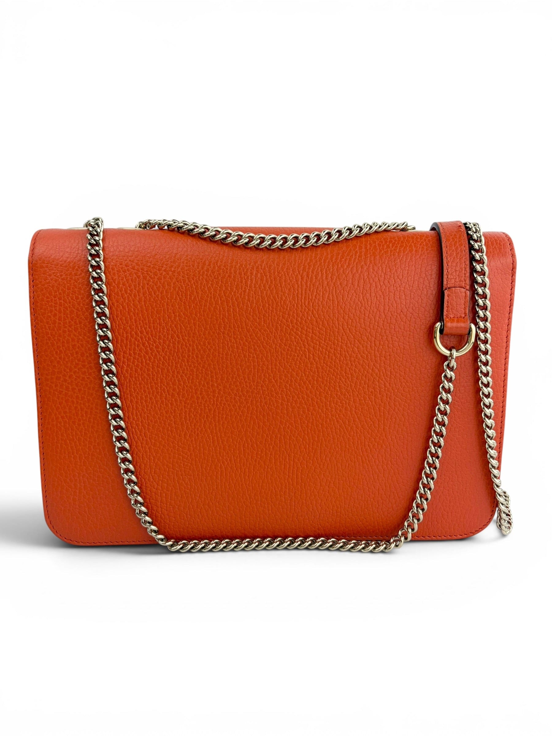 Gucci Orange Leather Interlocking G Shoulder Bag