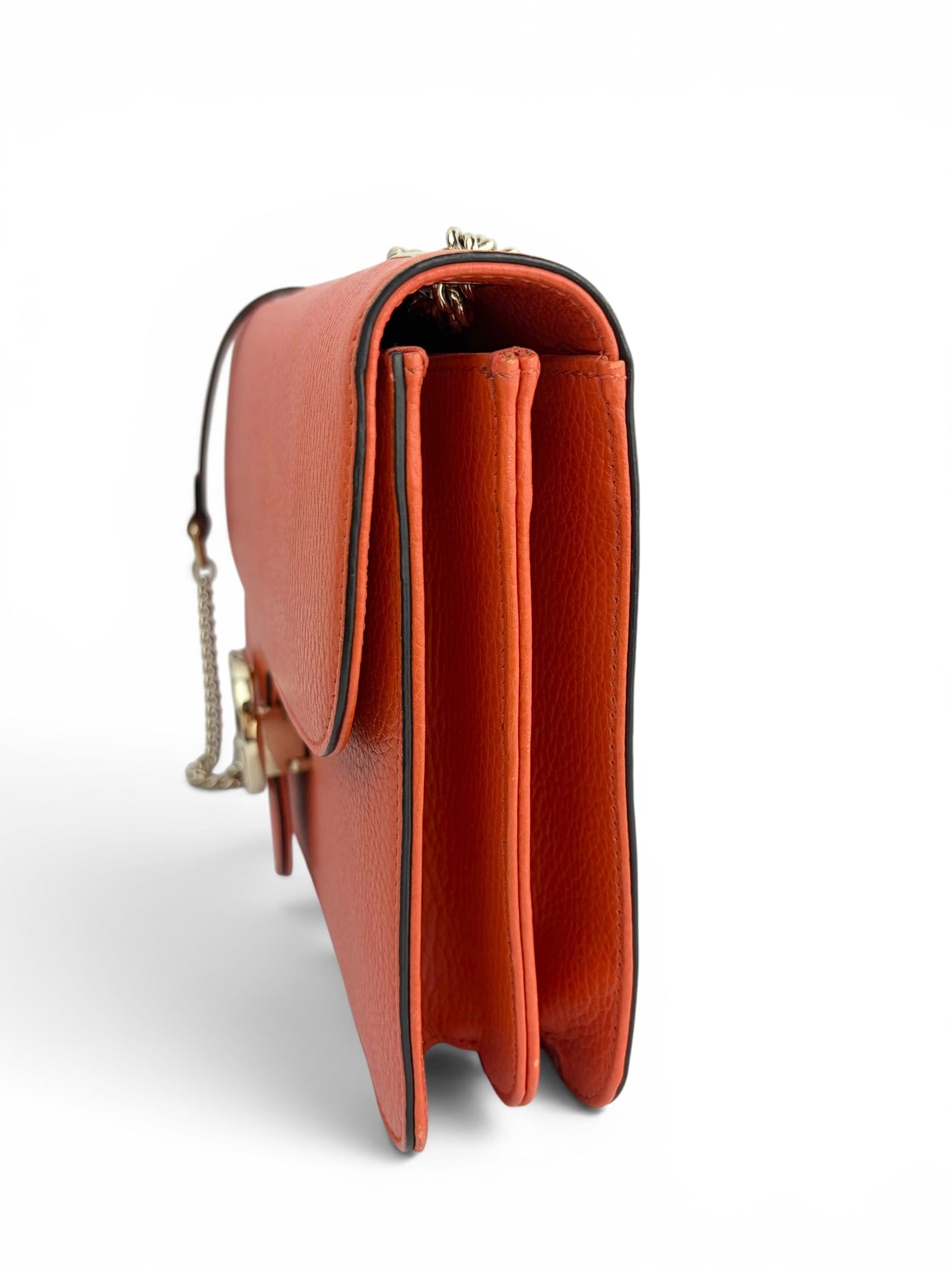 Gucci Orange Leather Interlocking G Shoulder Bag