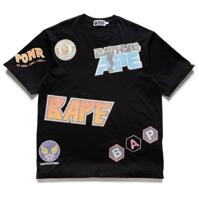 BAPE A Bathing Ape Multi Archive Motif Tee - Black