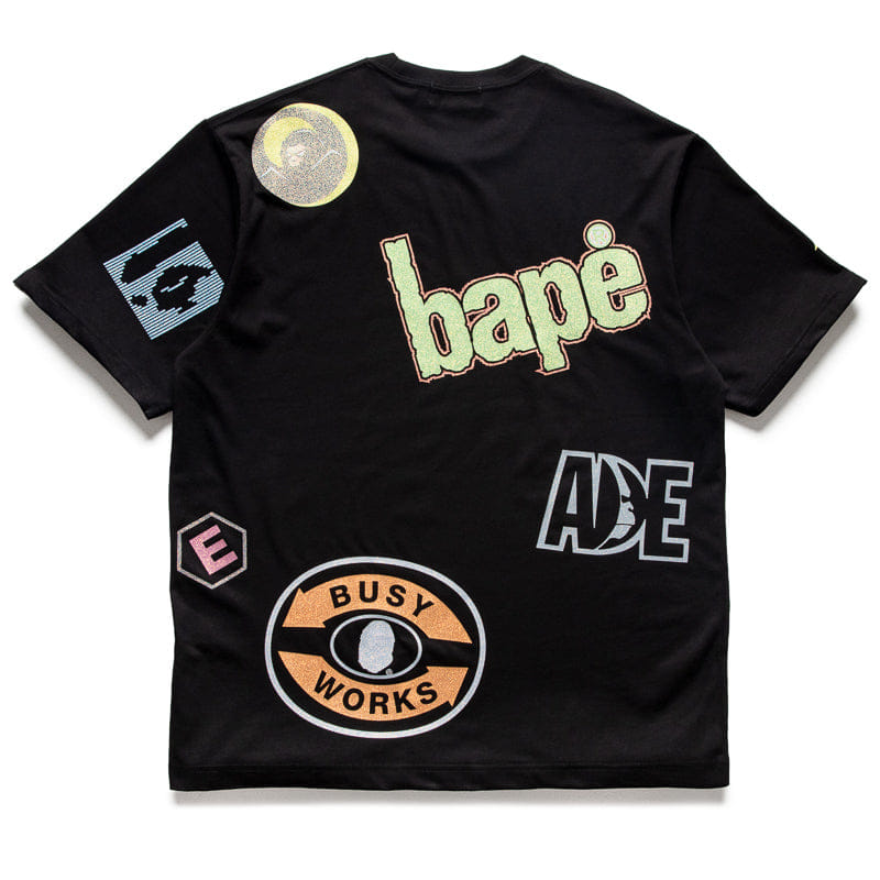 BAPE A Bathing Ape Multi Archive Motif Tee - Black
