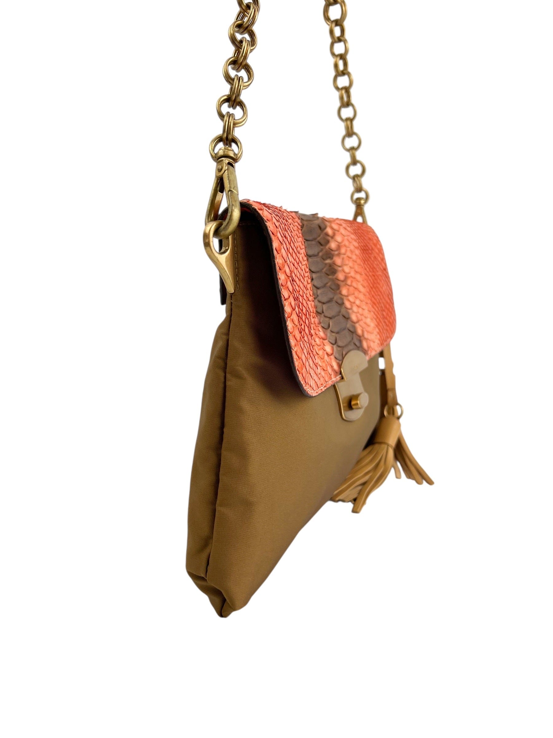 Prada Vintage Python Tesutto Chain Shoulder Bag