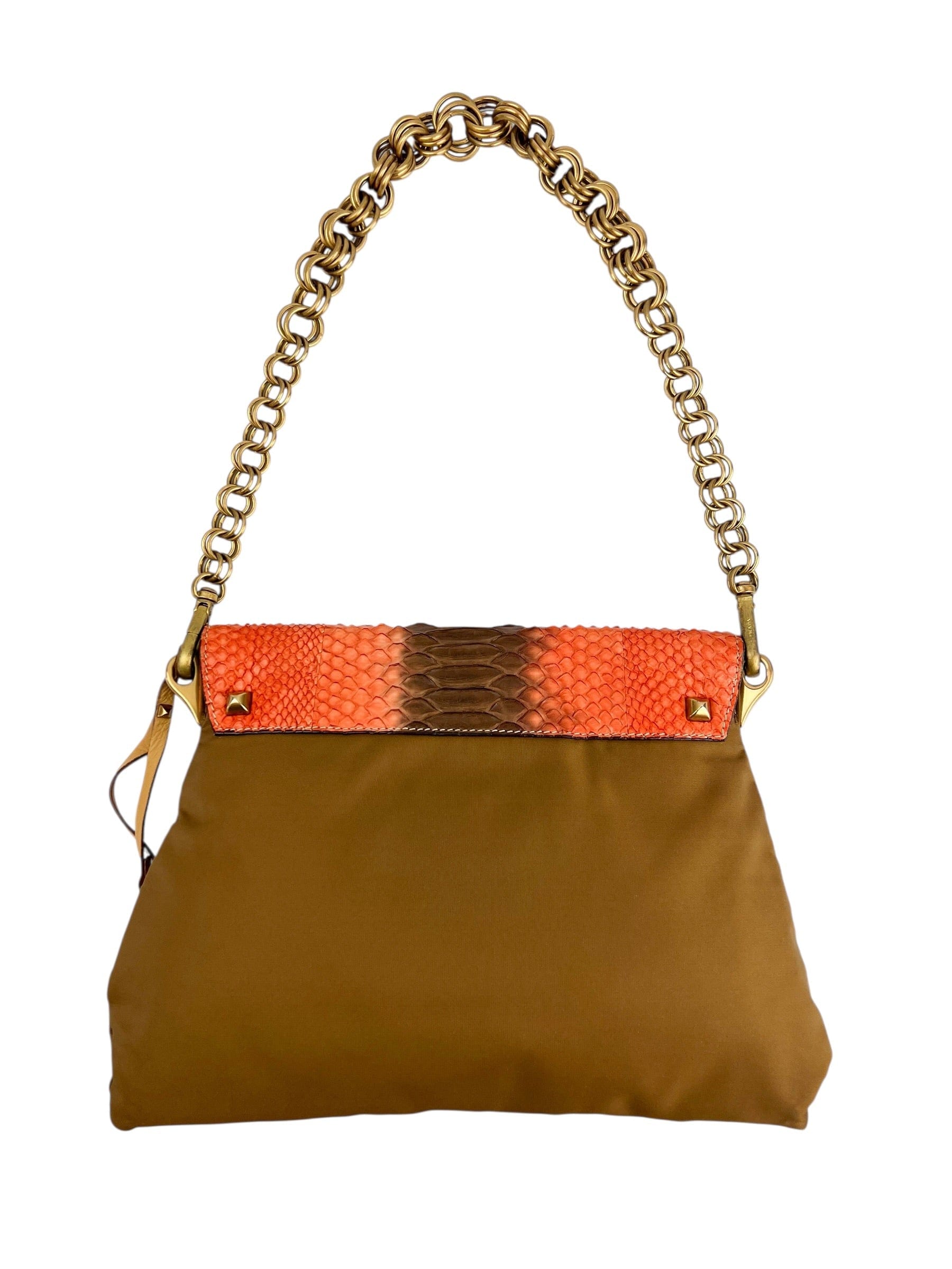 Prada Vintage Python Tesutto Chain Shoulder Bag
