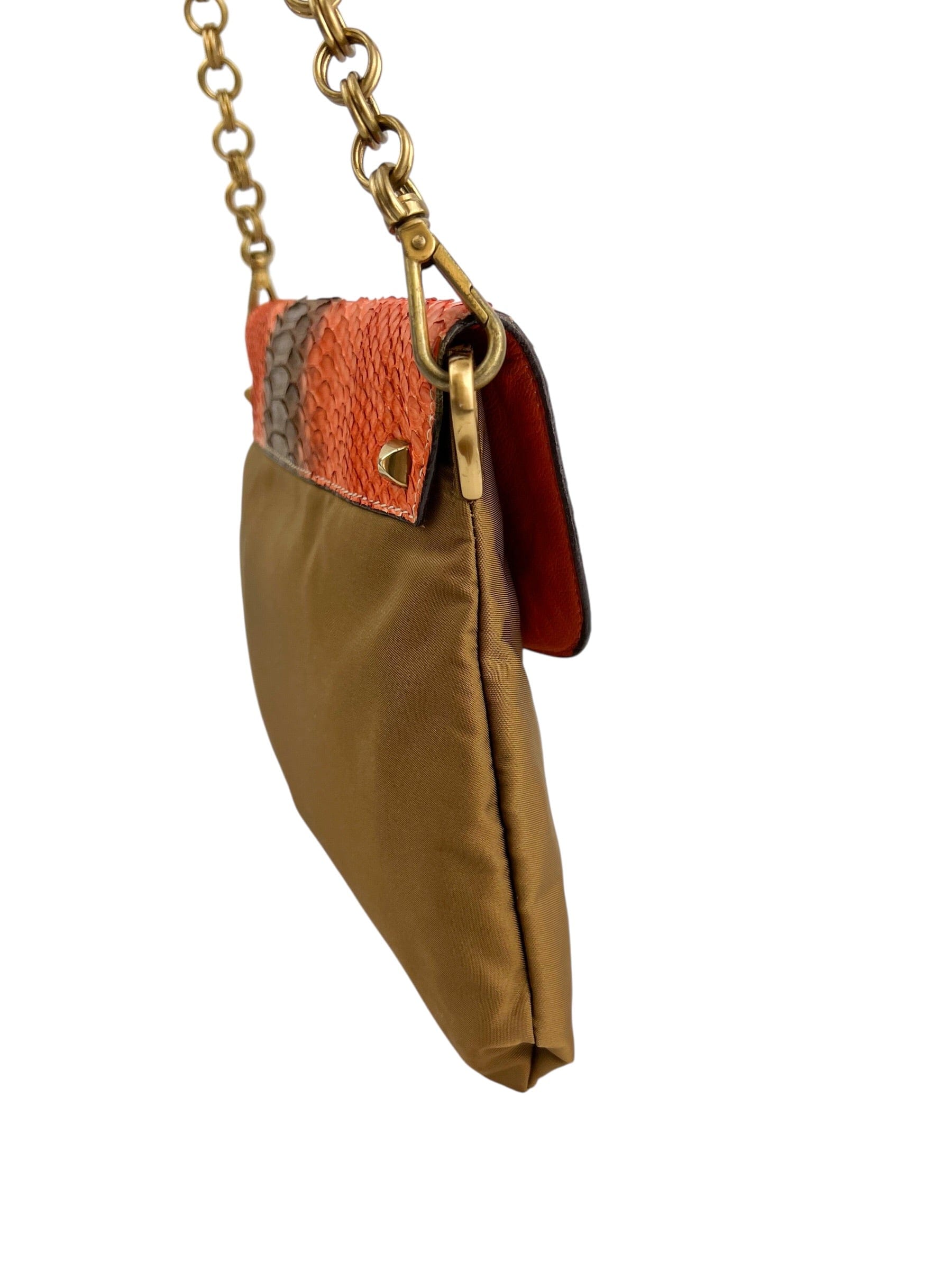 Prada Vintage Python Tesutto Chain Shoulder Bag