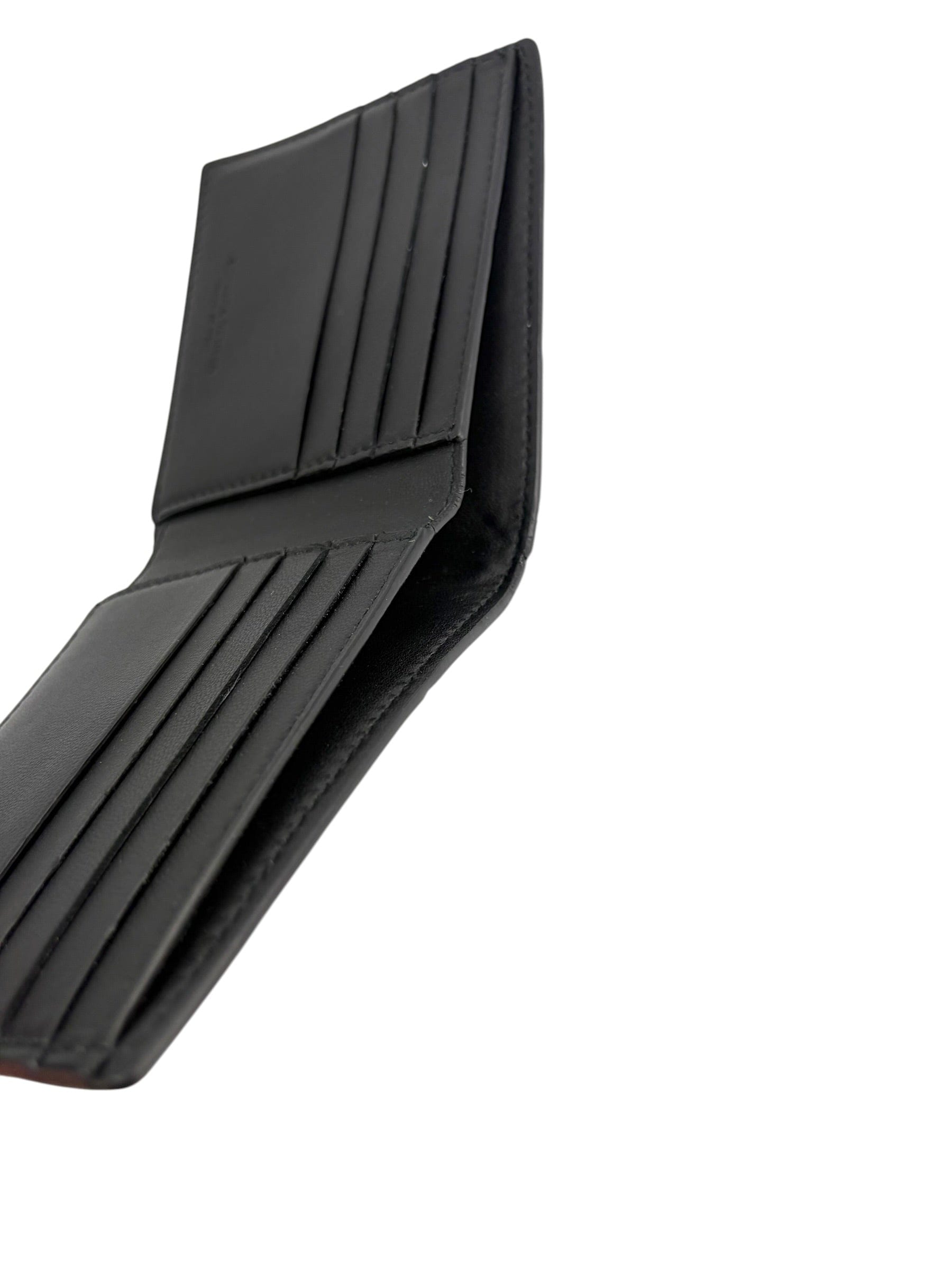 Bottega Veneta Black Leather Intrecciato Maxi Bifold Wallet