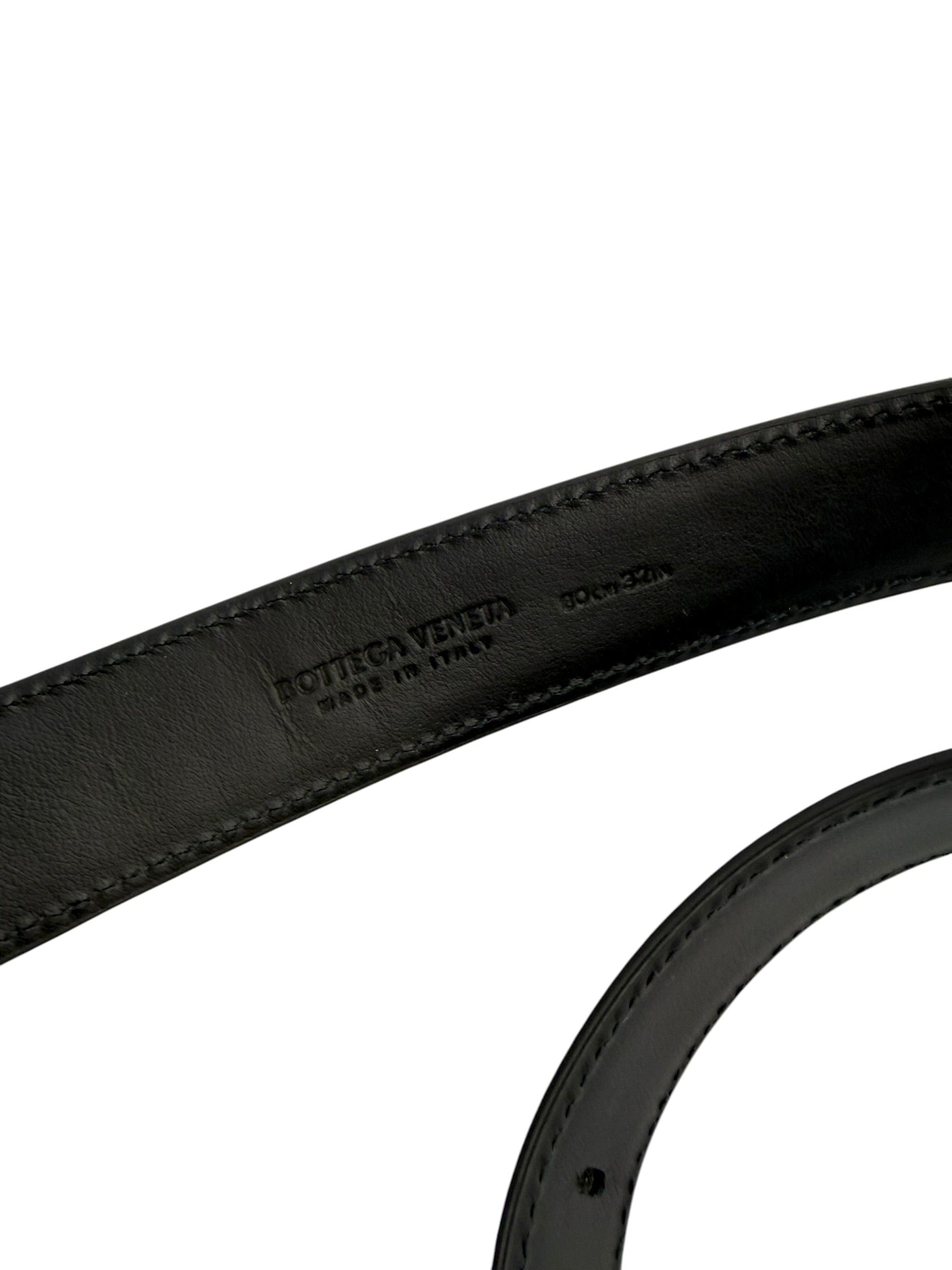 Bottega Veneta Black Leather Belt Size 80cm / 32"