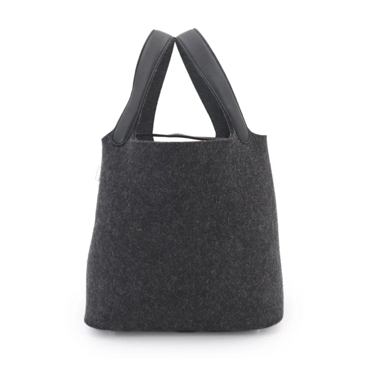 HERMES Picotin Lock MM Hand Bag Felt Veau Swift Graphite Black 90324940