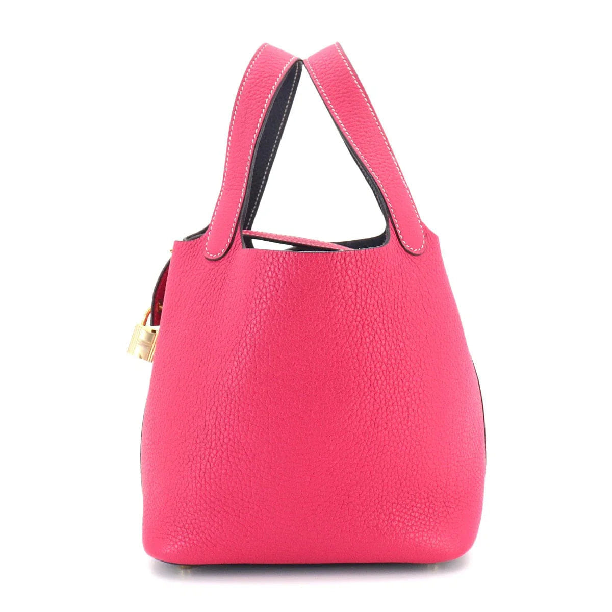 HERMES Picotin Lock Casaque PM Hand Bag Taurillon Clemence Rose Extreme 90331010