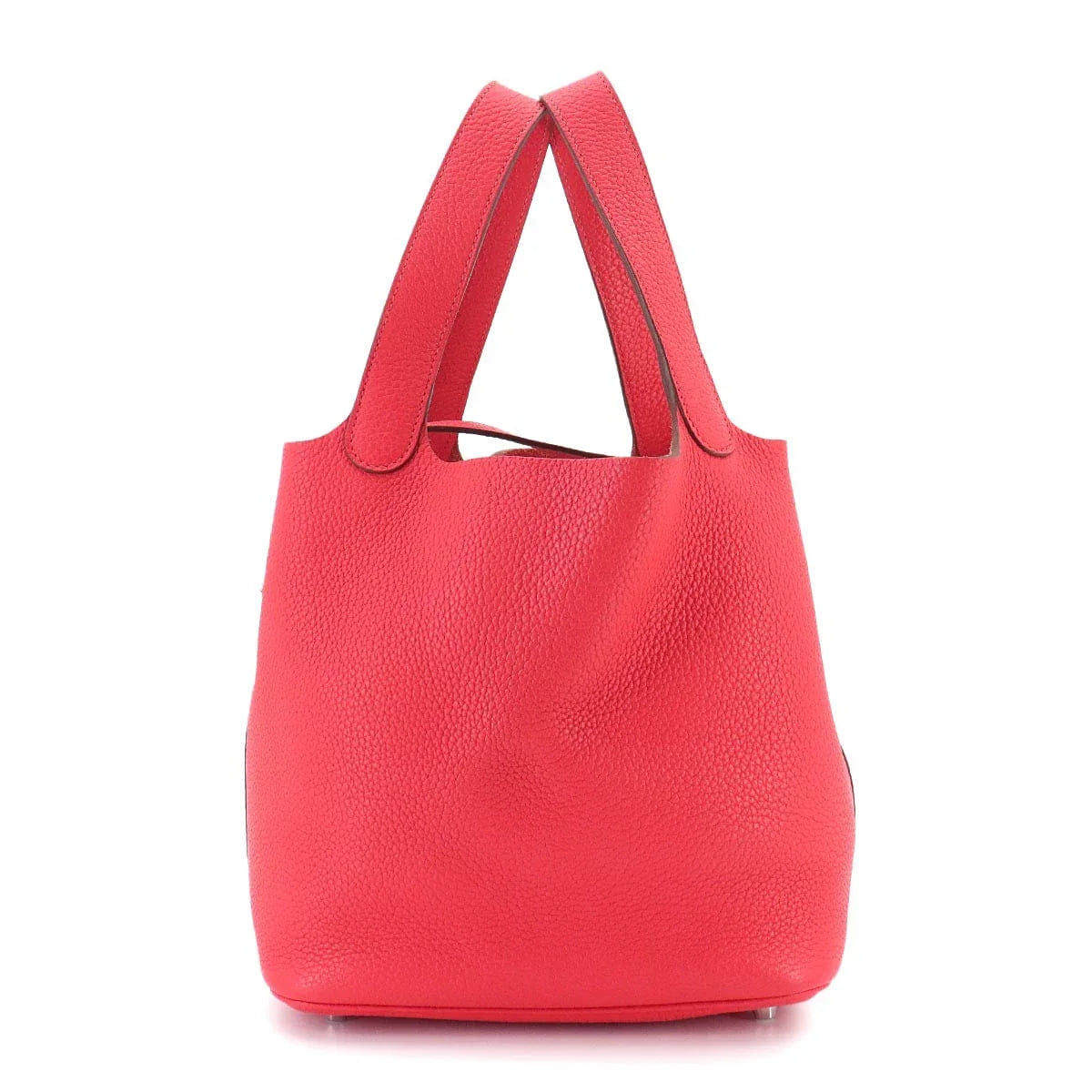 HERMES Picotin Lock MM Hand Bag Taurillon Clemence Rouge Pivoine 90331011
