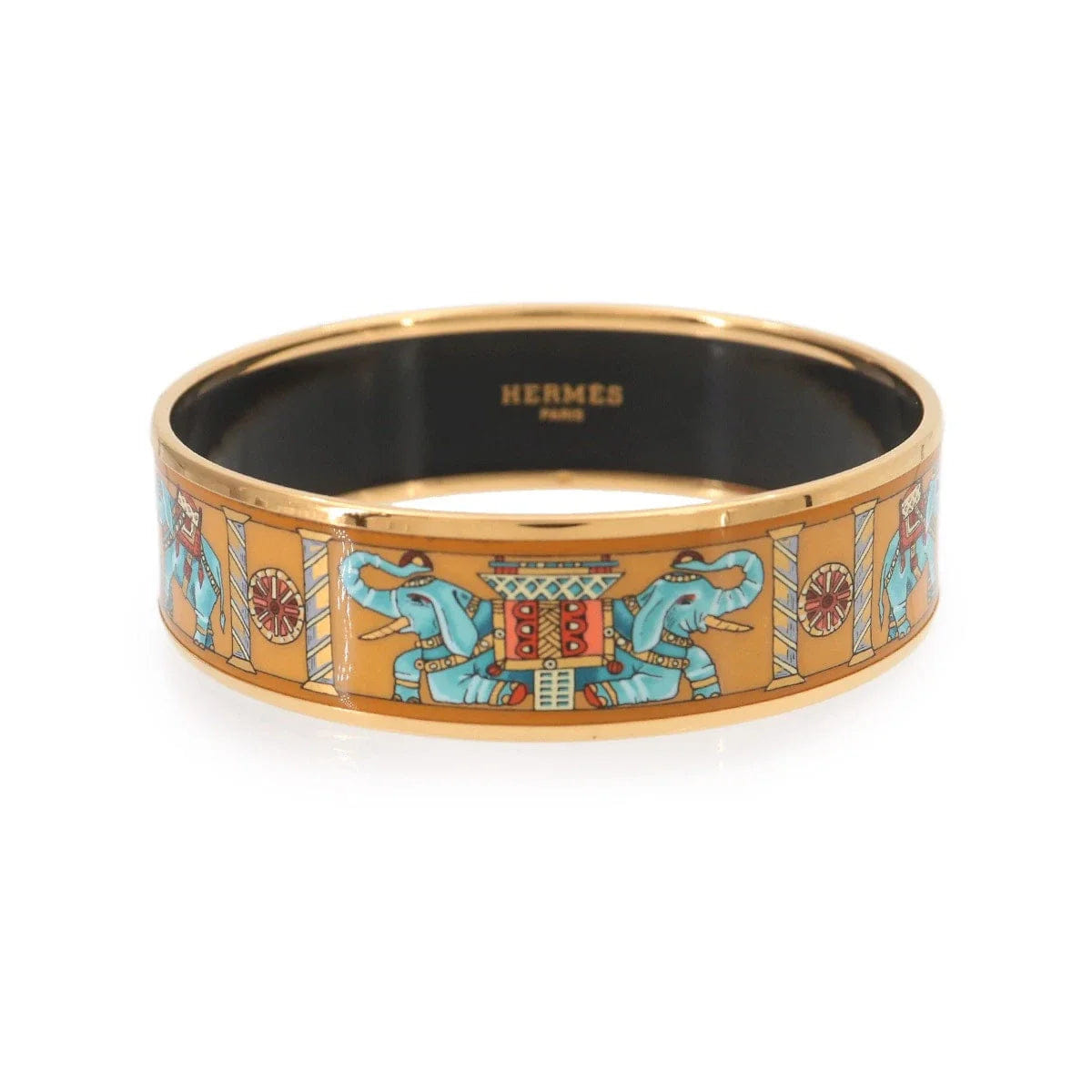 HERMES Email GM Bracelet Bangle Multicolor Gold Elephant Accessory 90326990