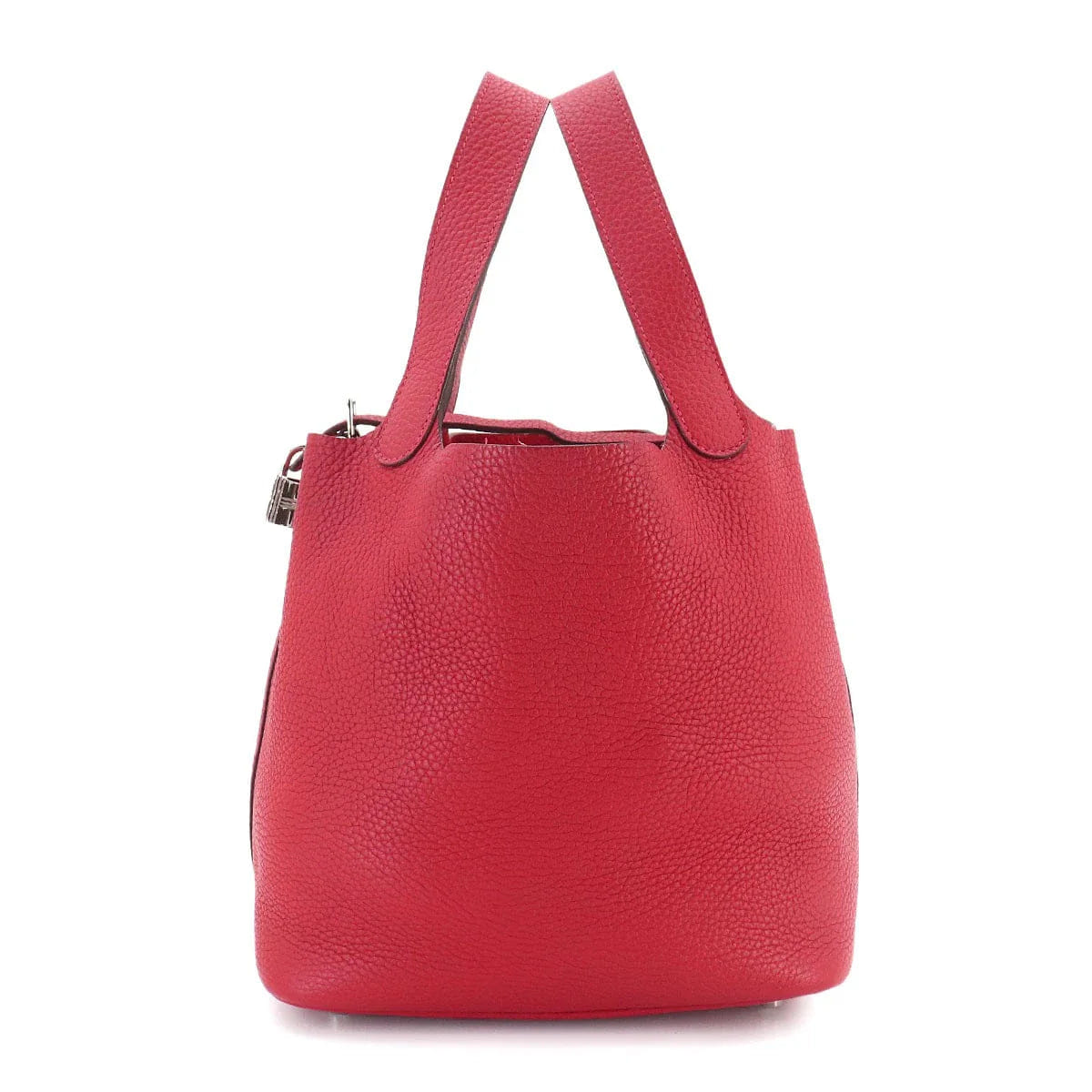 HERMES Picotin Lock MM Hand Bag Taurillon Clemence Rouge Piment 90331146