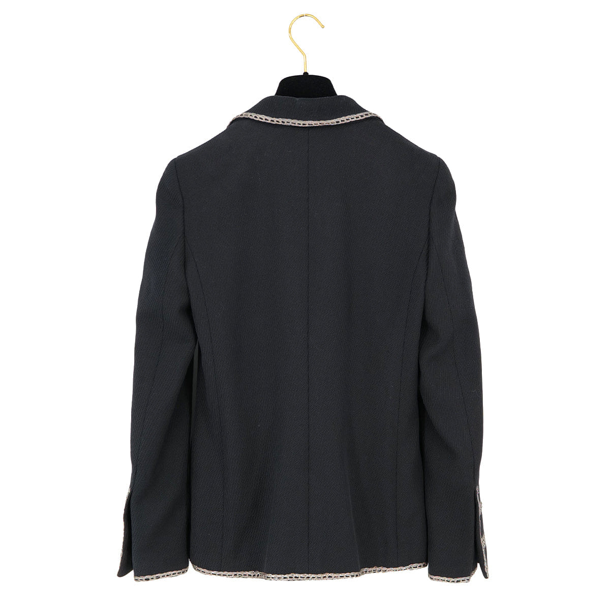 CHANEL COCO BUTTON JACKET BLACK SILVER COTTON 38 06P RTW 90325366