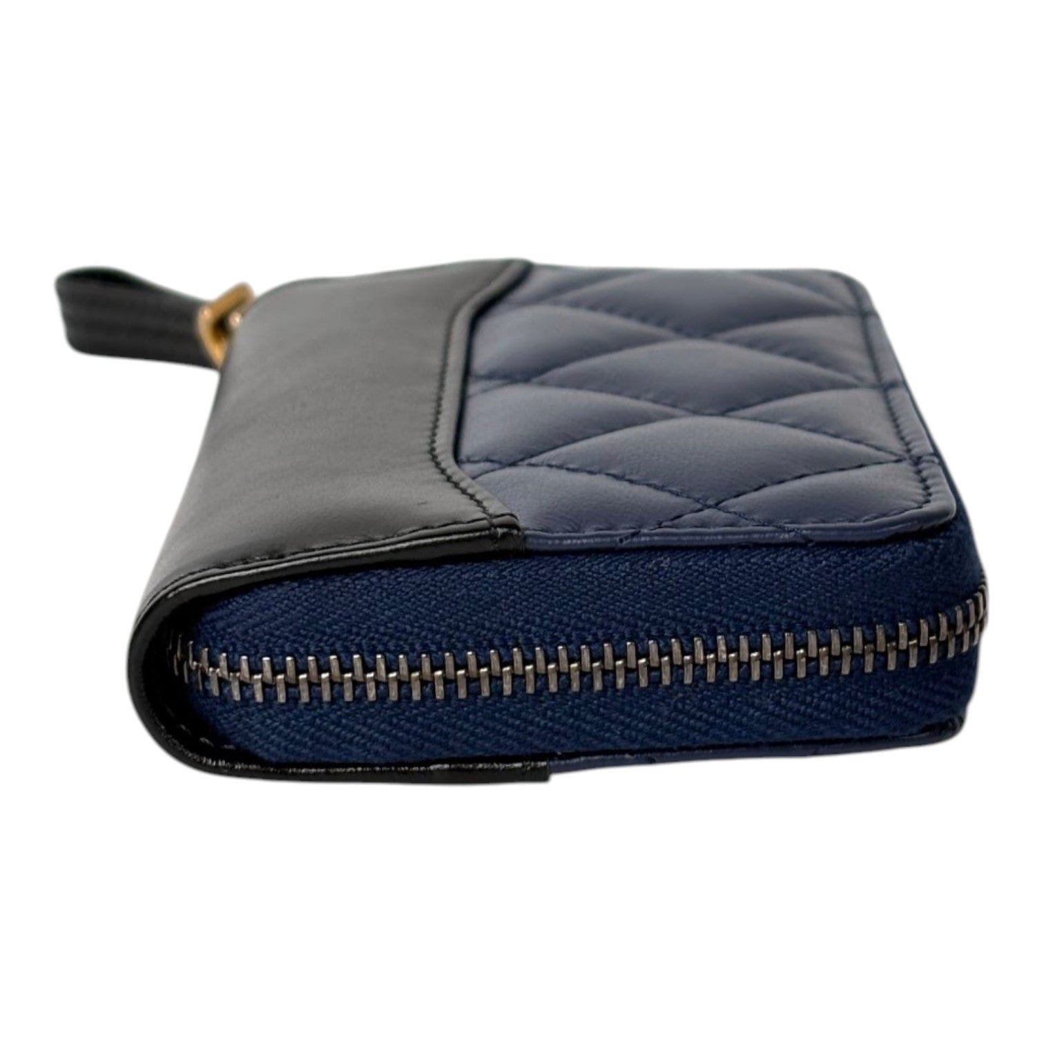 Chanel CC Blue Zipped Coin Purse Wallet