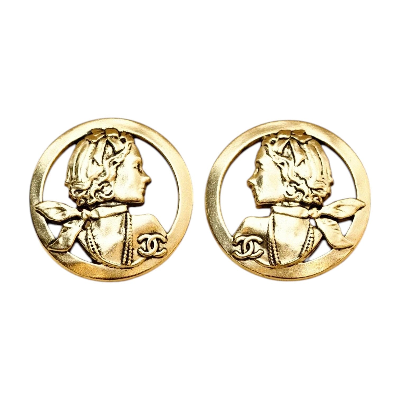 Chanel Mademoiselle Coco Chanel Stud Earrings