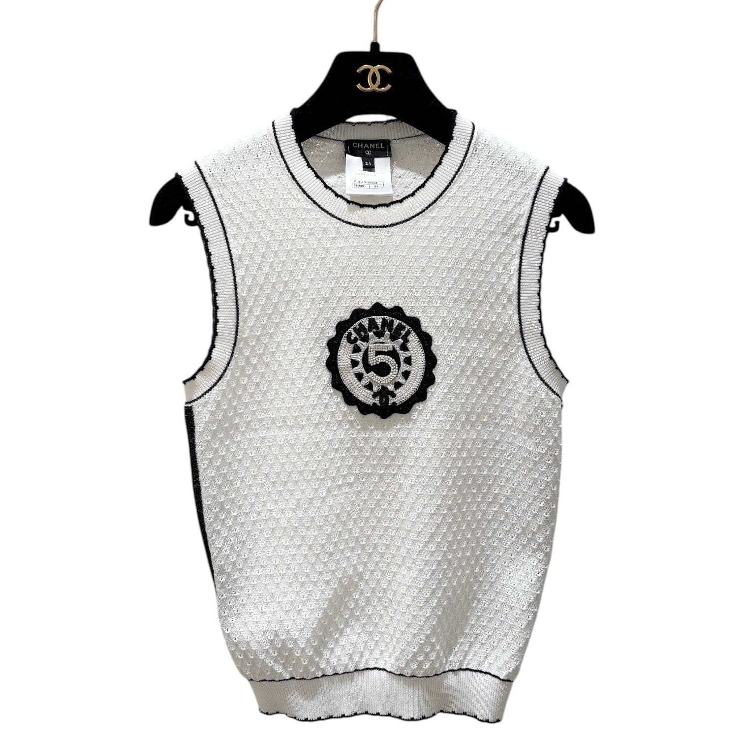 Chanel Embellished Logo 5 Vest - size 34